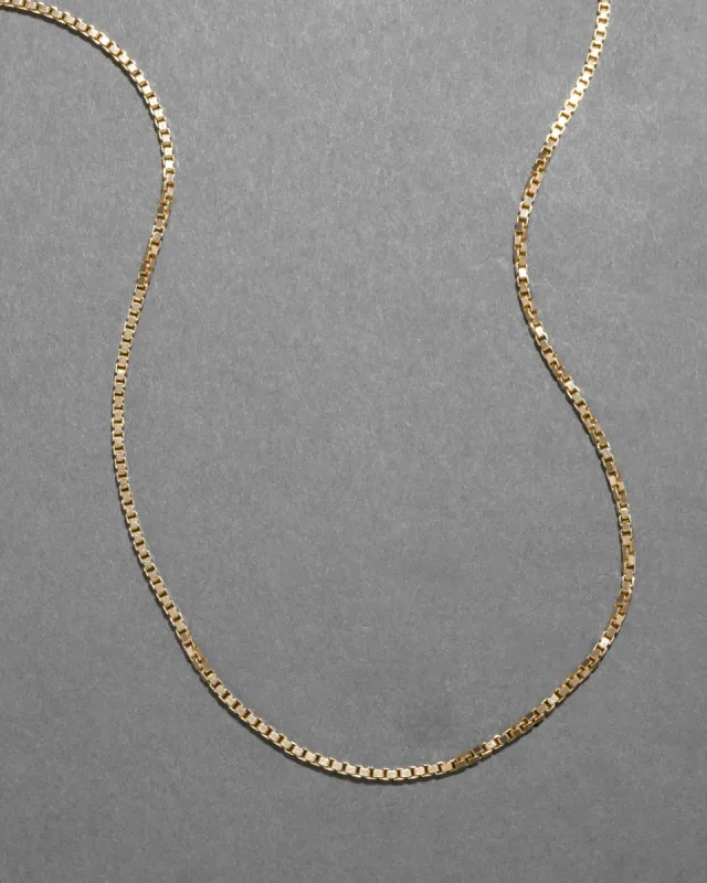 Vintage 1970s 14k Gold Box Link Chain Necklace sold by Alexis Bittar