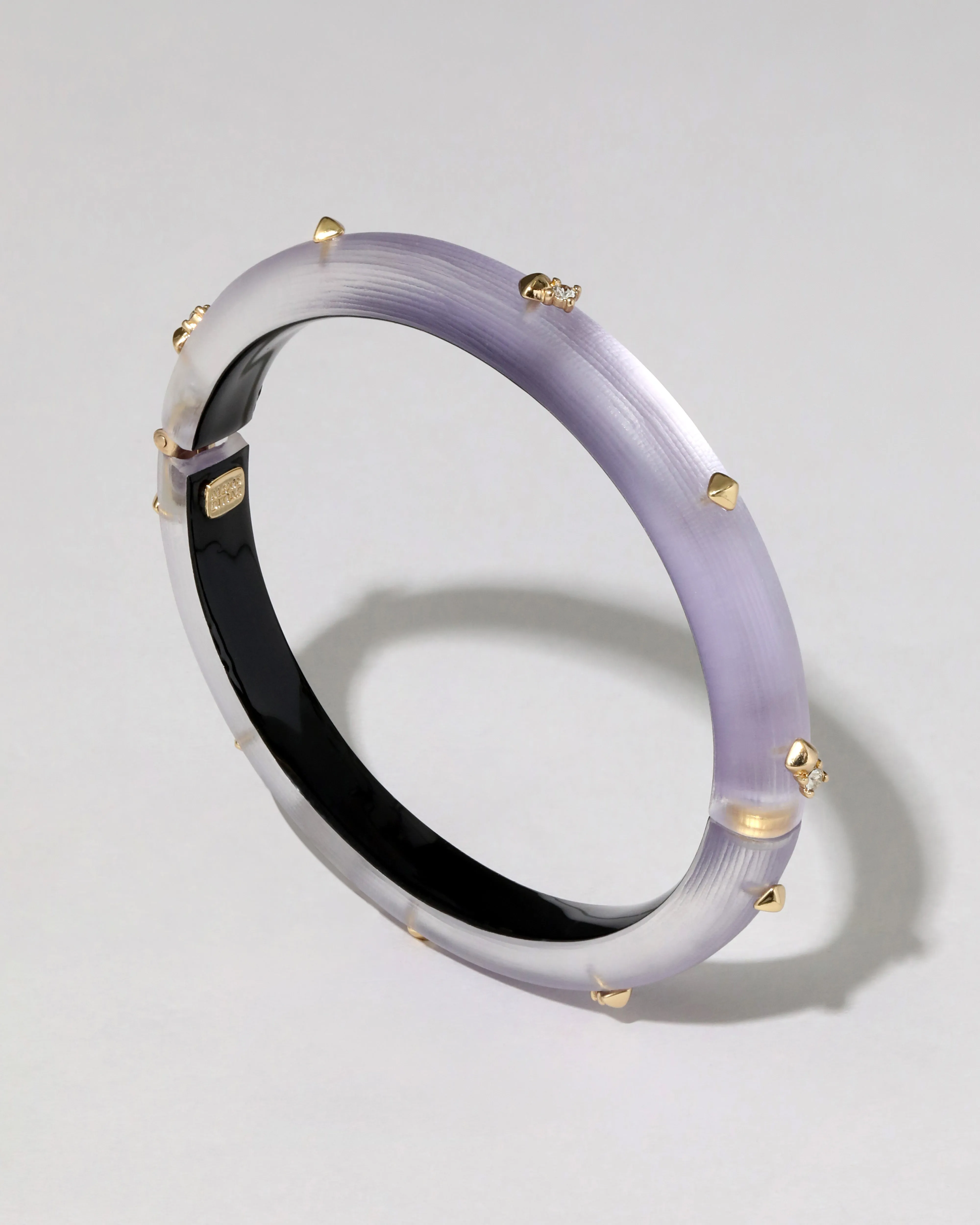 Rocky Gold Studded Lucite Hinge Bracelet- Lavender sold by Alexis Bittar product image thumbnail 3
