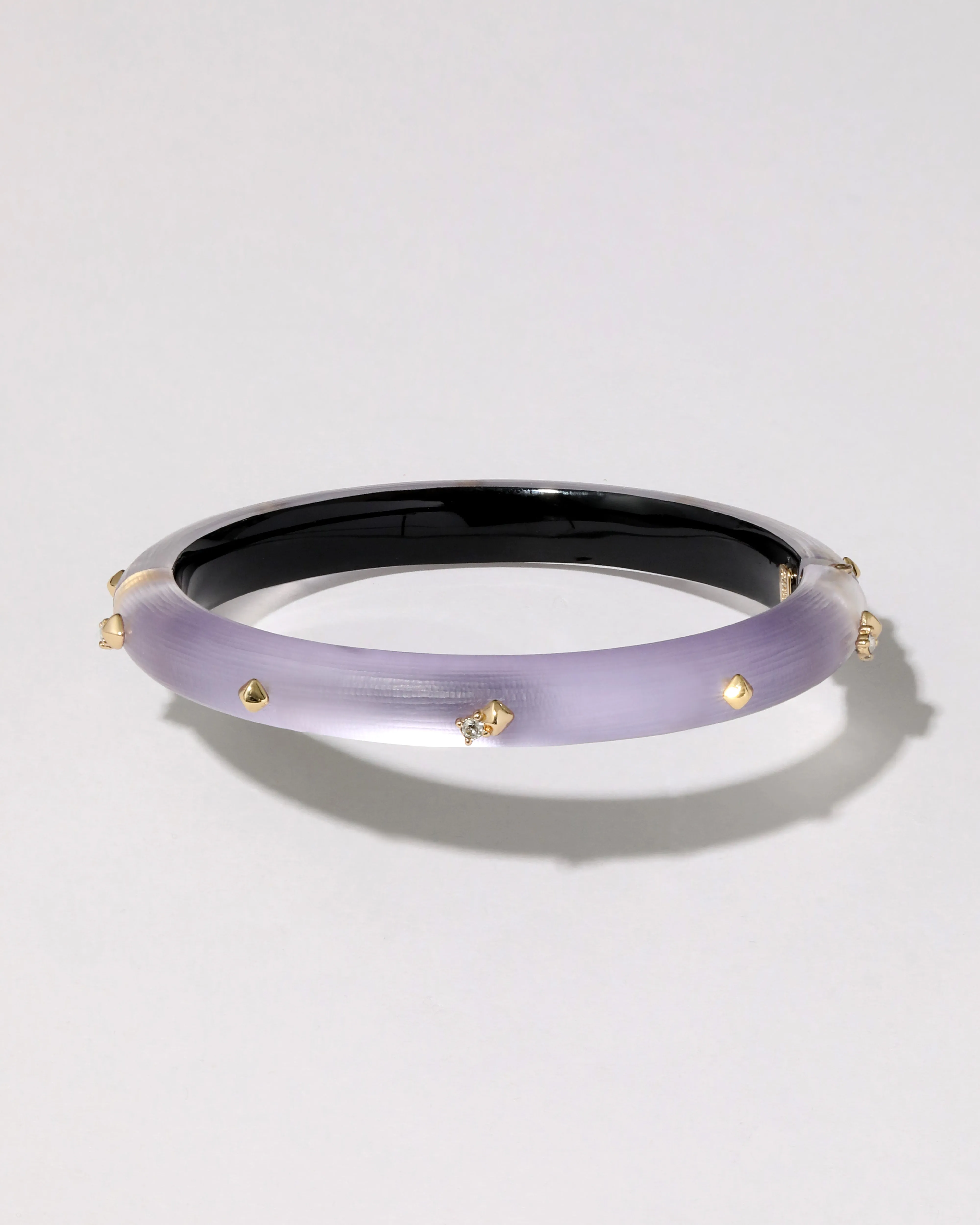 Rocky Gold Studded Lucite Hinge Bracelet- Lavender sold by Alexis Bittar
