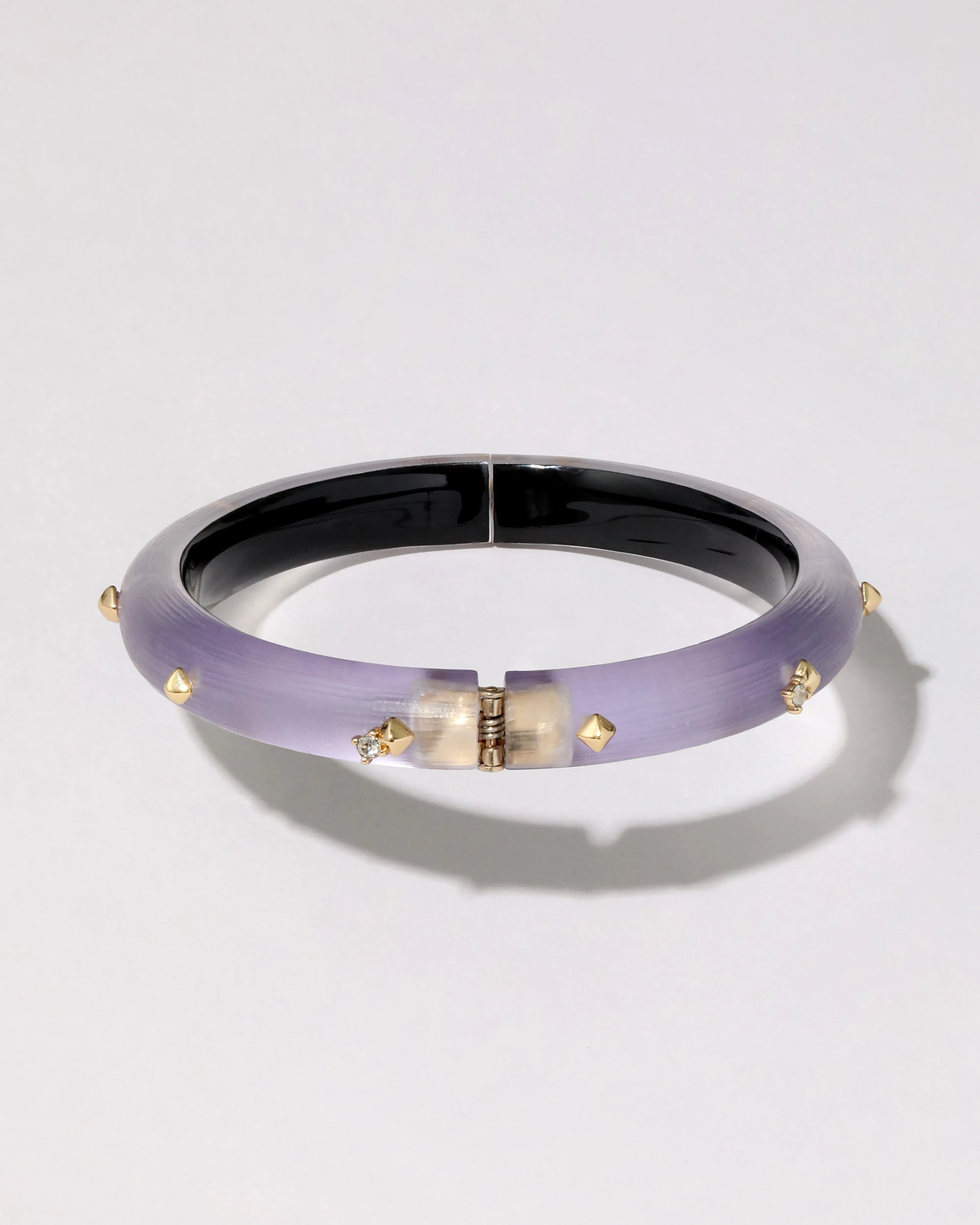 Rocky Gold Studded Lucite Hinge Bracelet- Lavender sold by Alexis Bittar product image thumbnail 5