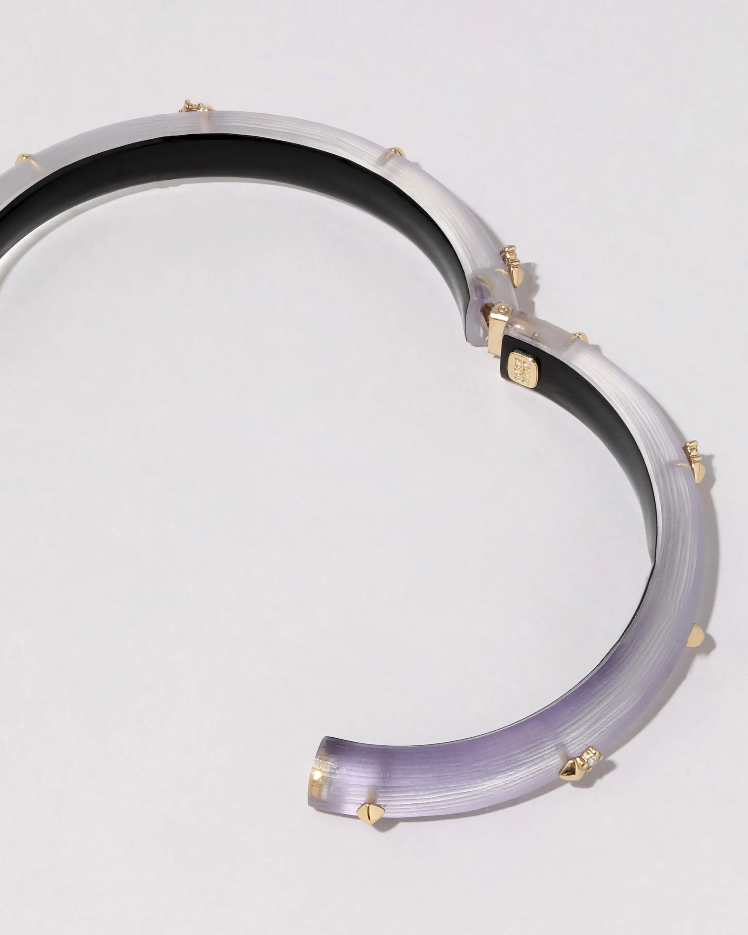 Rocky Gold Studded Lucite Hinge Bracelet- Lavender sold by Alexis Bittar product image thumbnail 4