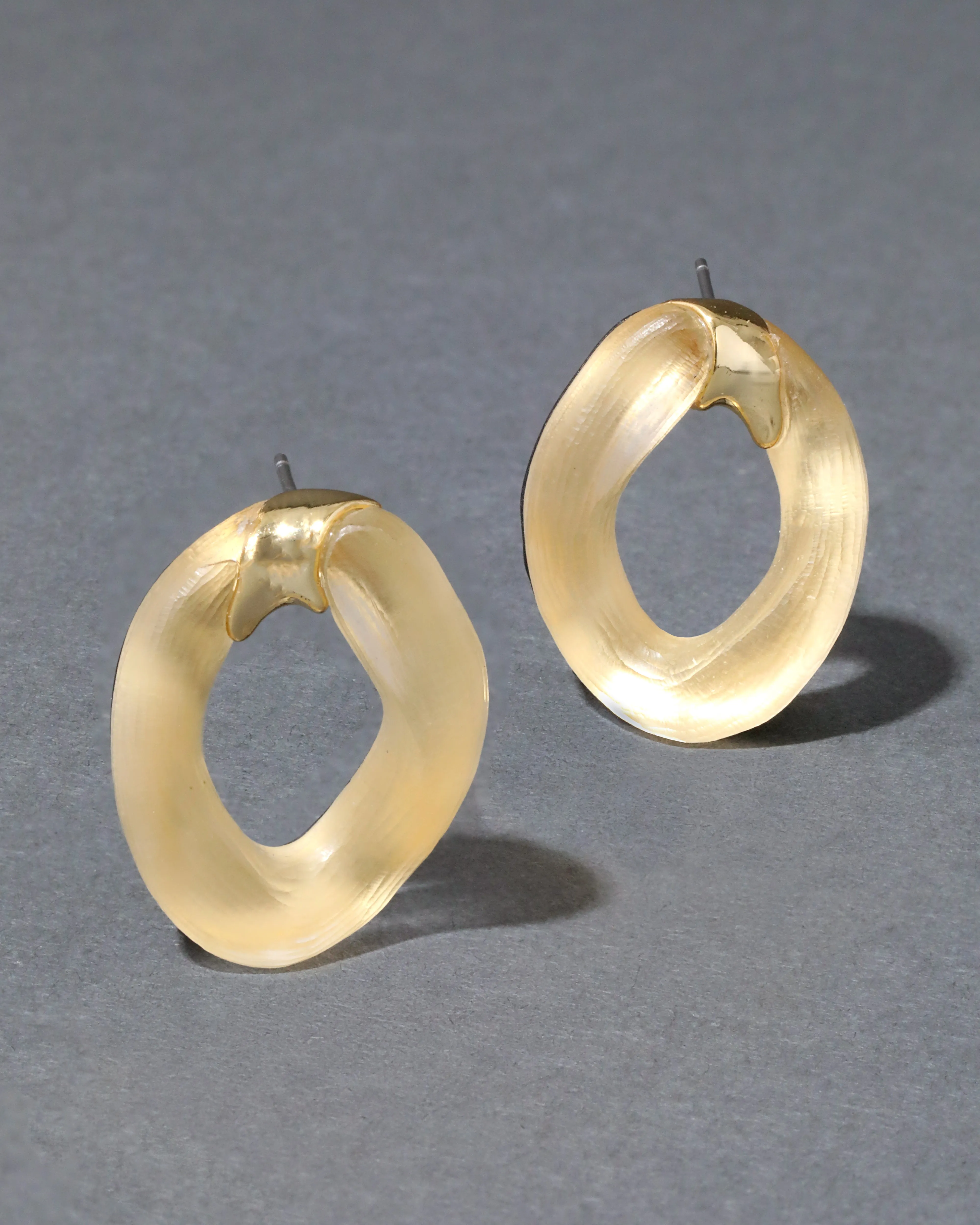 Lucite Molten Curb Link Post Earring- Gold sold by Alexis Bittar