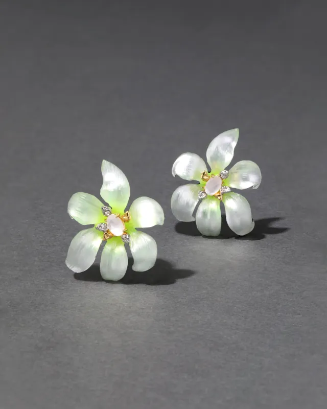 Lily Lucite Flower Post Earring - Sunkissed White sold by Alexis Bittar