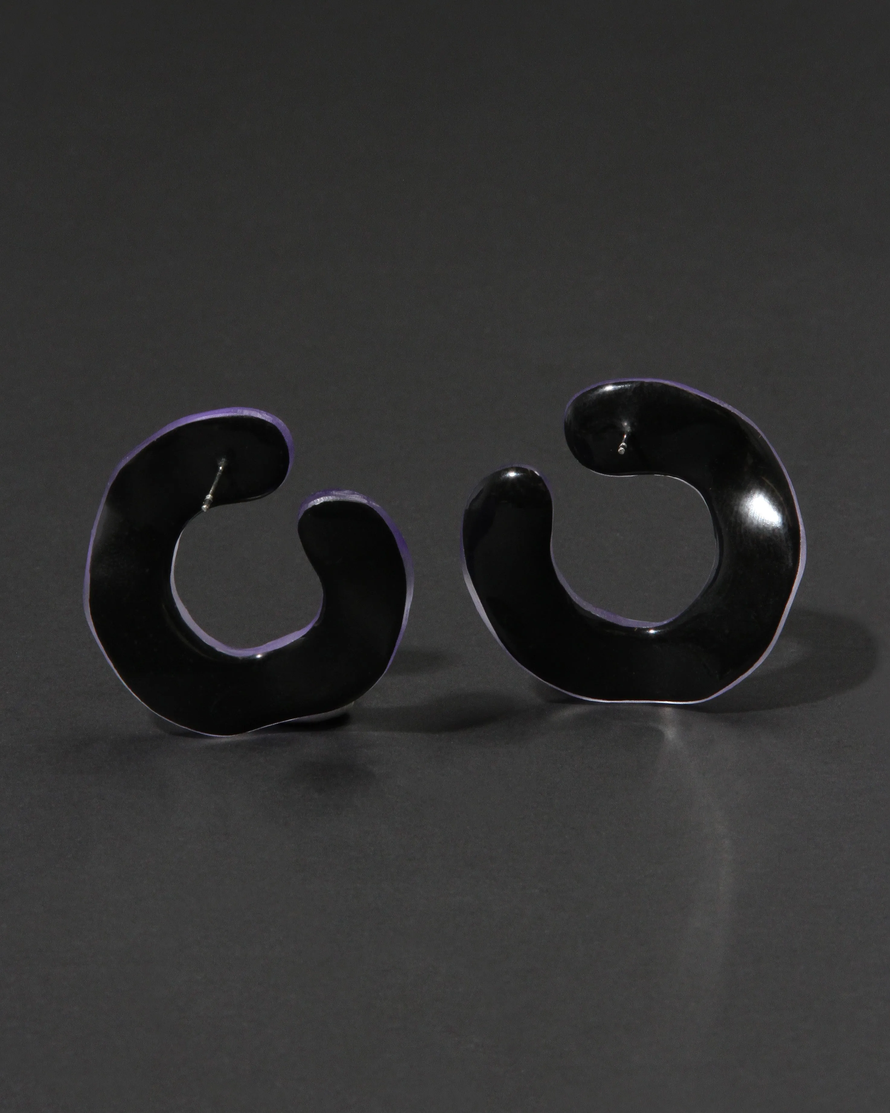 Lucite Large Front Facing Hoop Earring - Electric Purple sold by Alexis Bittar product image thumbnail 3