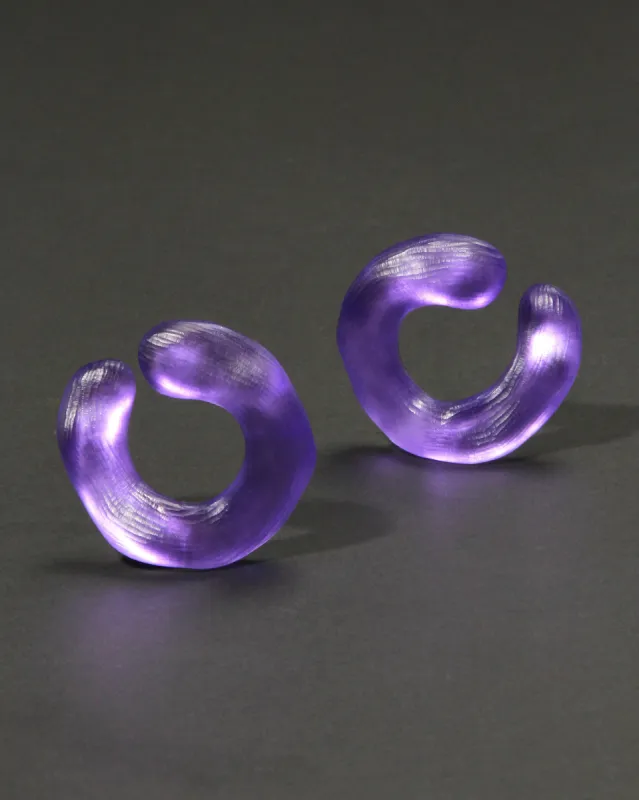 Lucite Large Front Facing Hoop Earring - Electric Purple sold by Alexis Bittar