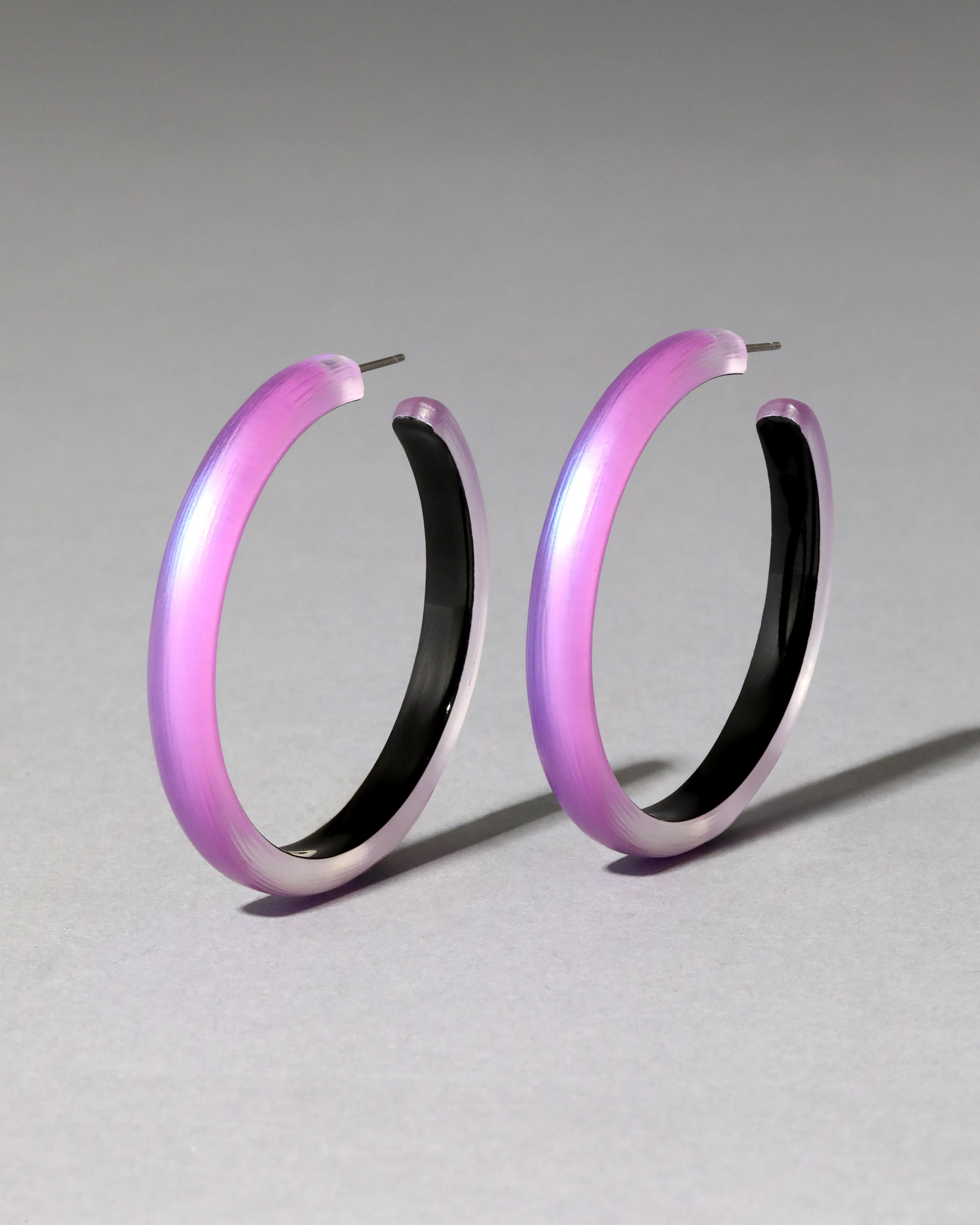 Skinny Lucite Hoop Earring- Techno Purple sold by Alexis Bittar