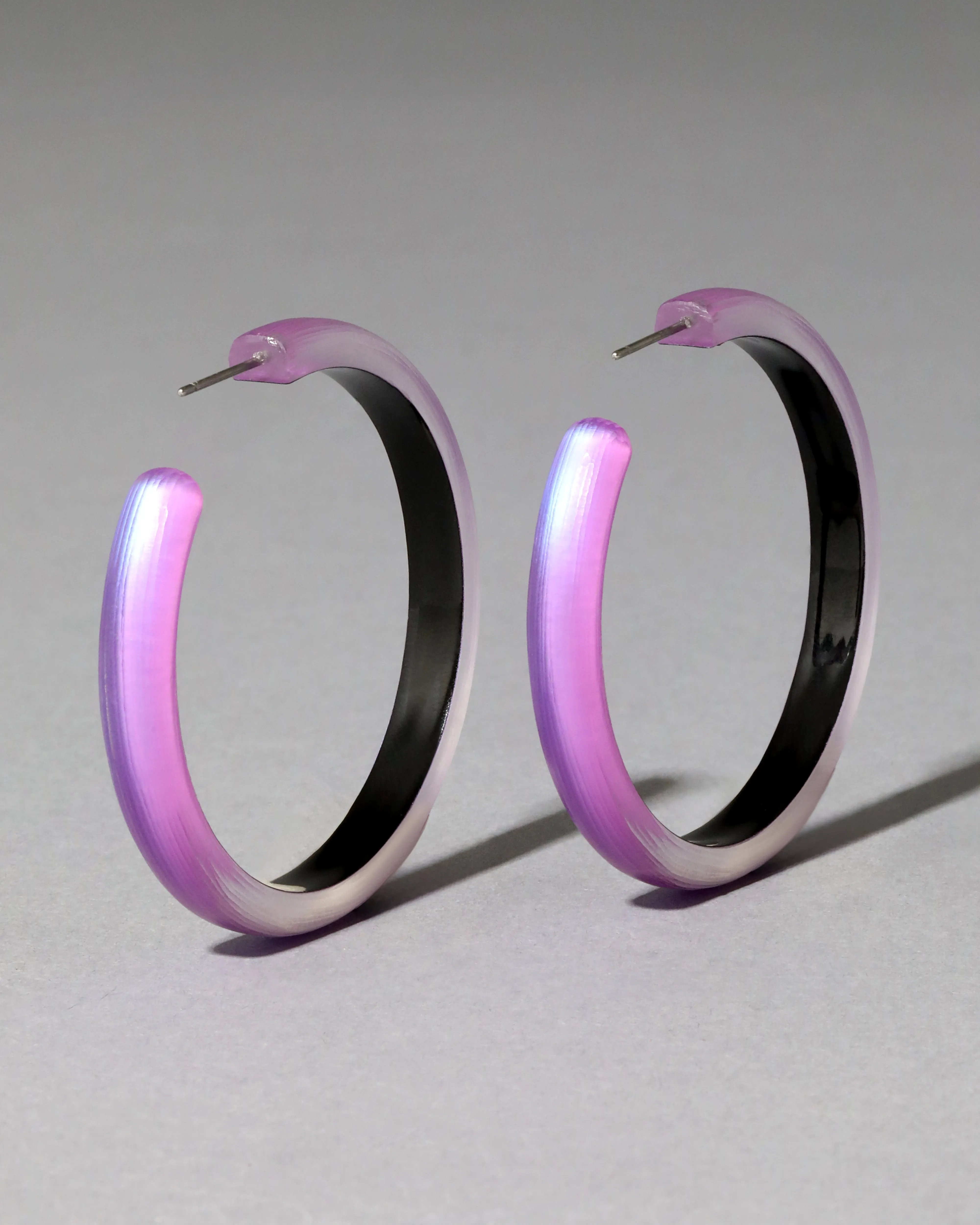 Skinny Lucite Hoop Earring- Techno Purple sold by Alexis Bittar product image thumbnail 3