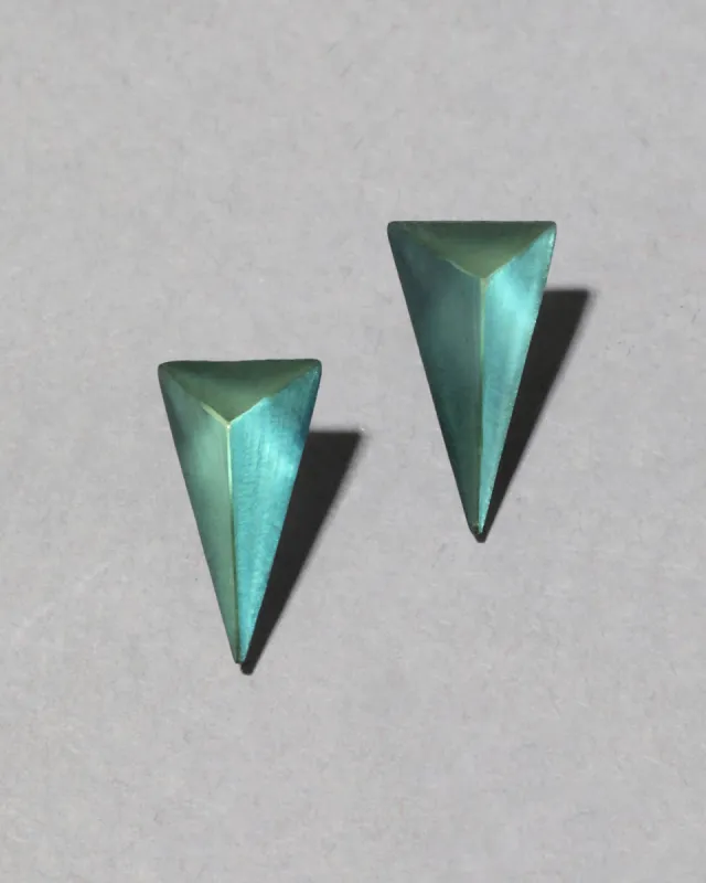 Lucite Pyramid Post Earring- Black Beetle made by Alexis Bittar