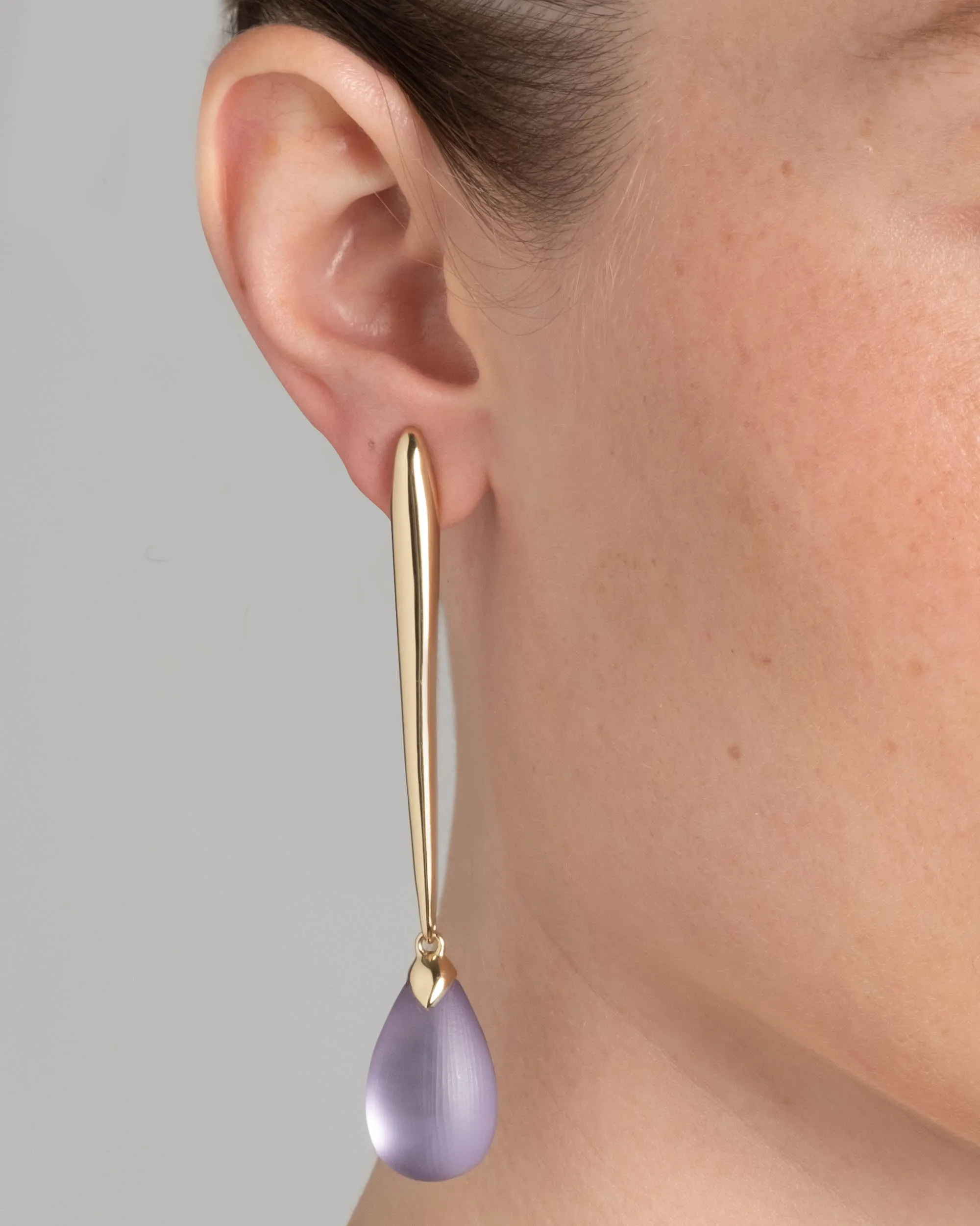 Molten Gold Elongated Lucite Drop Earring- Lavender sold by Alexis Bittar product image thumbnail 2