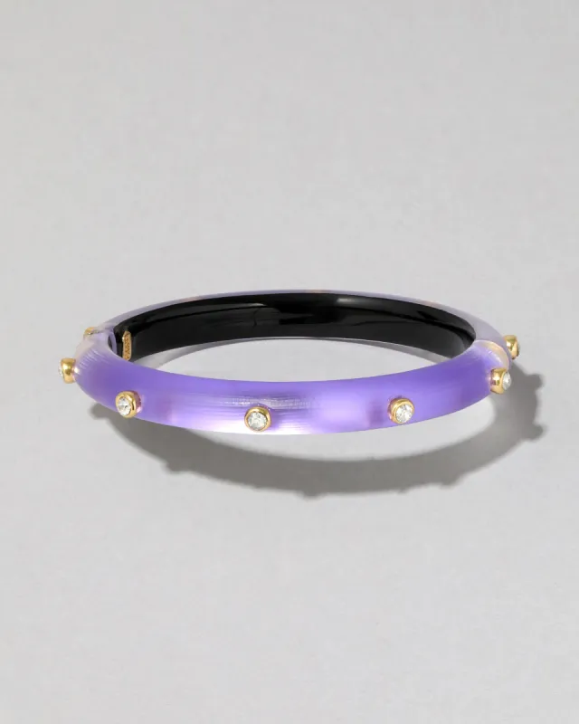 Crystal Studded Lucite Hinge Bracelet- Purple Mist sold by Alexis Bittar