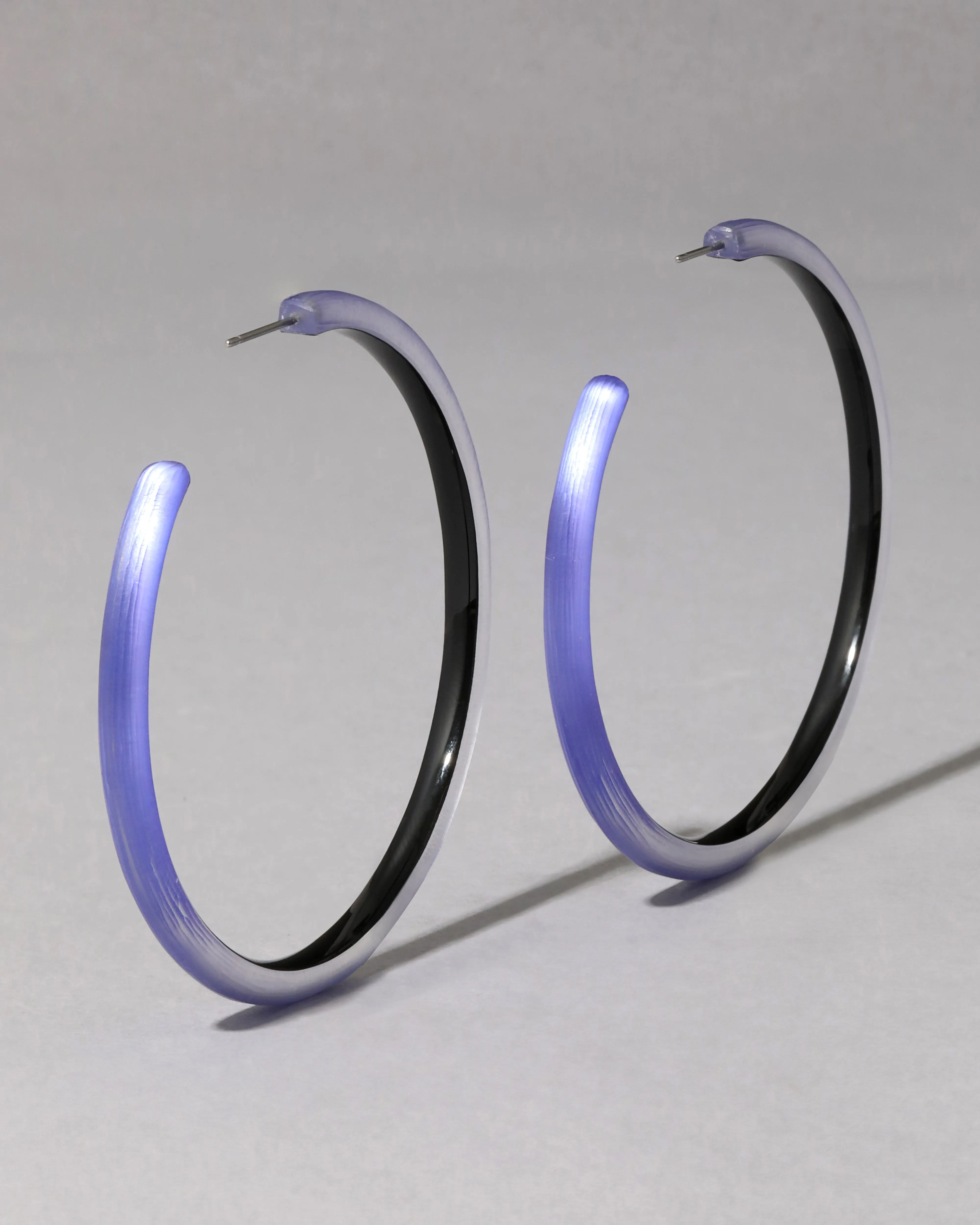 Large Skinny Lucite Hoop Earring- Electric Violet sold by Alexis Bittar product image thumbnail 3