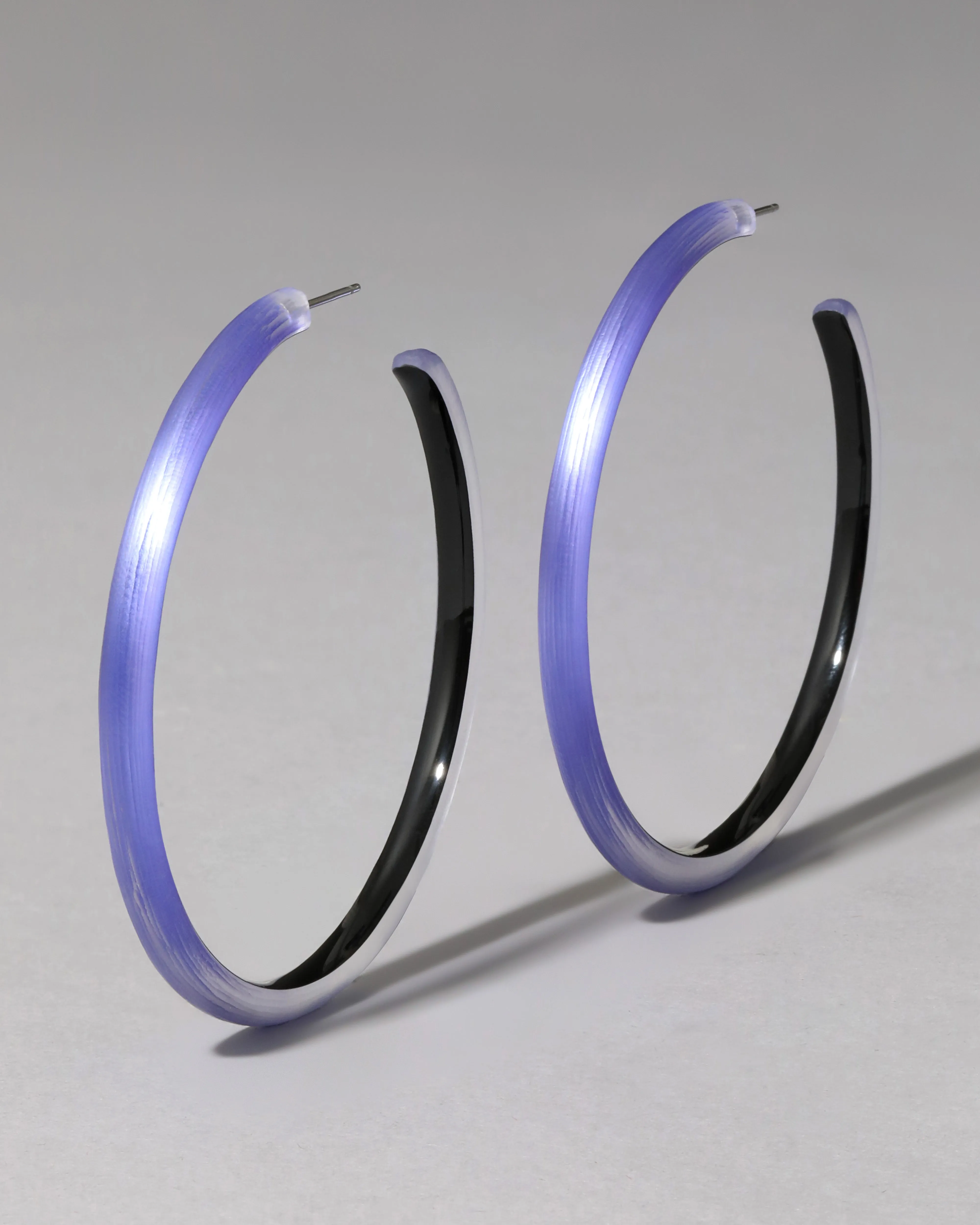 Large Skinny Lucite Hoop Earring- Electric Violet sold by Alexis Bittar