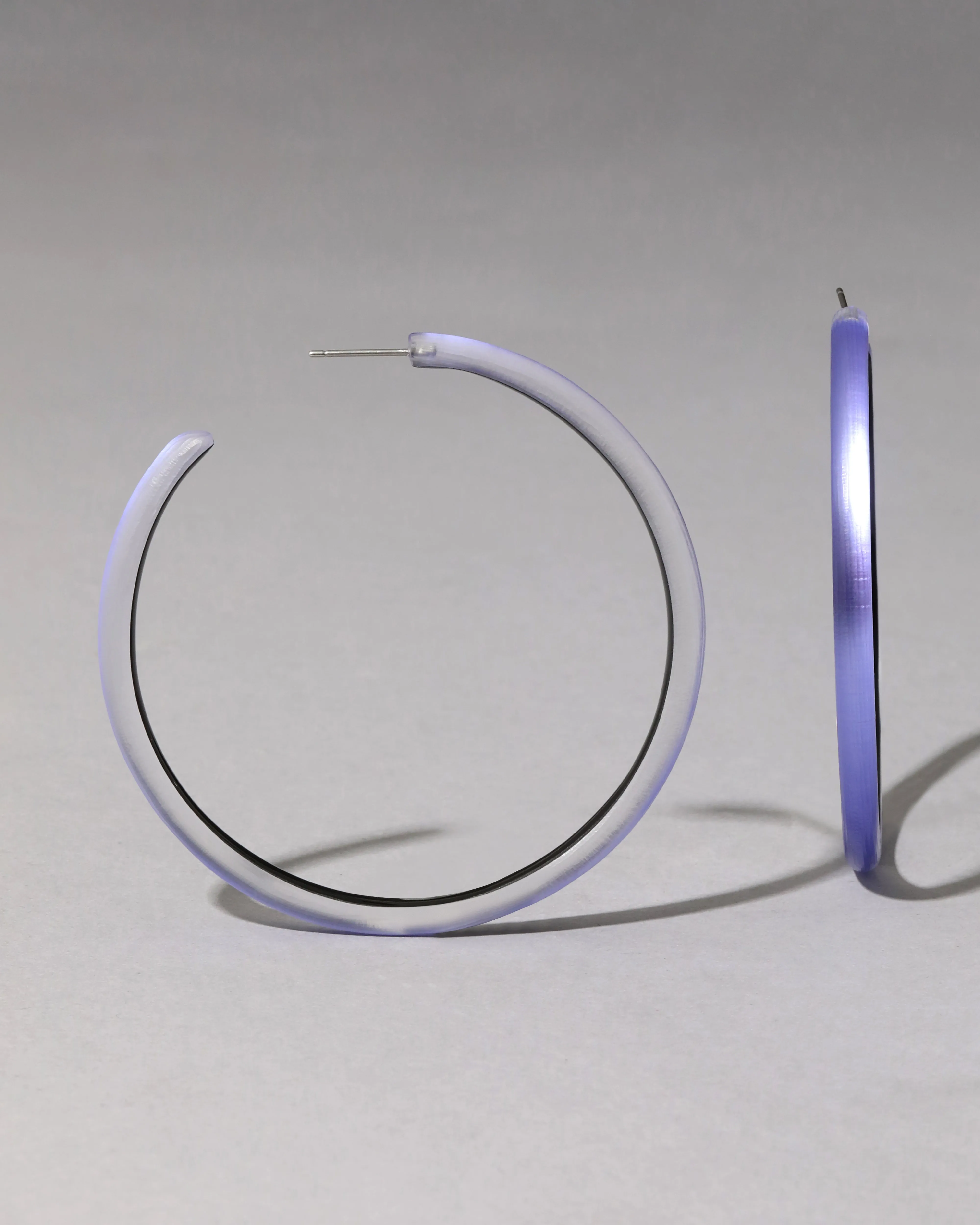 Large Skinny Lucite Hoop Earring- Electric Violet sold by Alexis Bittar product image thumbnail 4