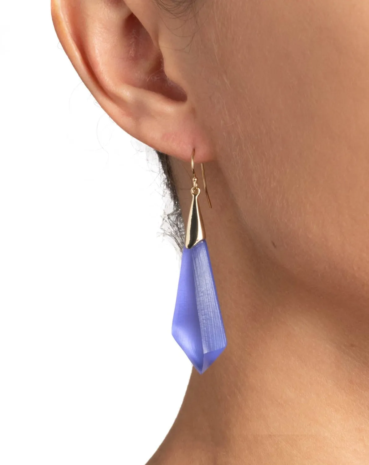 Lucite Faceted Wire Earring- Electric Violet sold by Alexis Bittar product image thumbnail 2