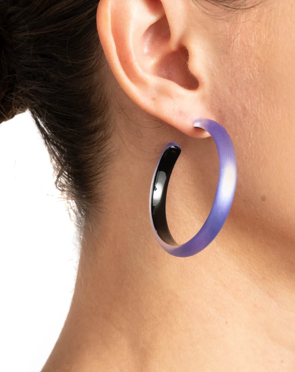 Lucite Hoop Earring- Electric Violet sold by Alexis Bittar product image thumbnail 2