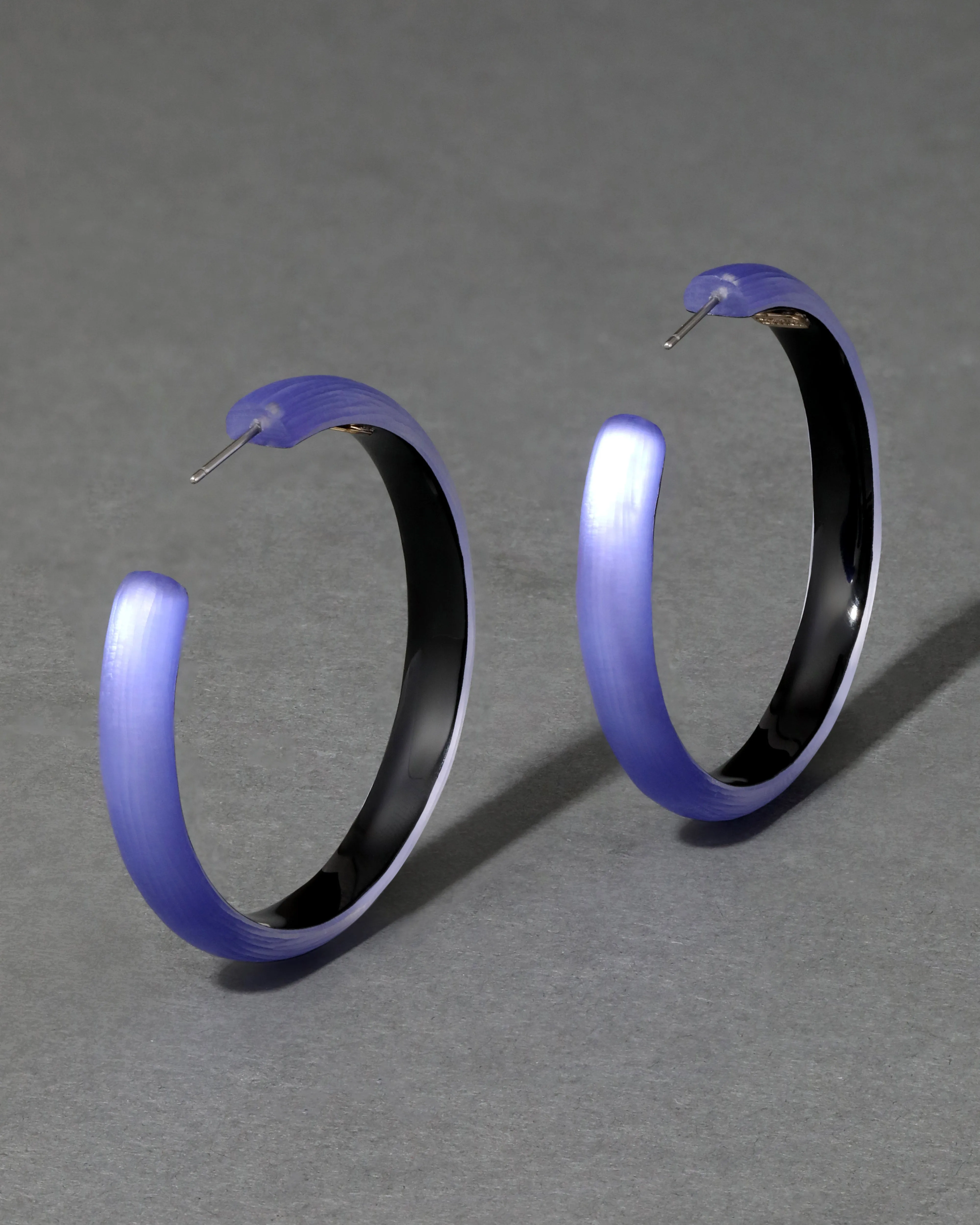 Lucite Hoop Earring- Electric Violet sold by Alexis Bittar product image thumbnail 4