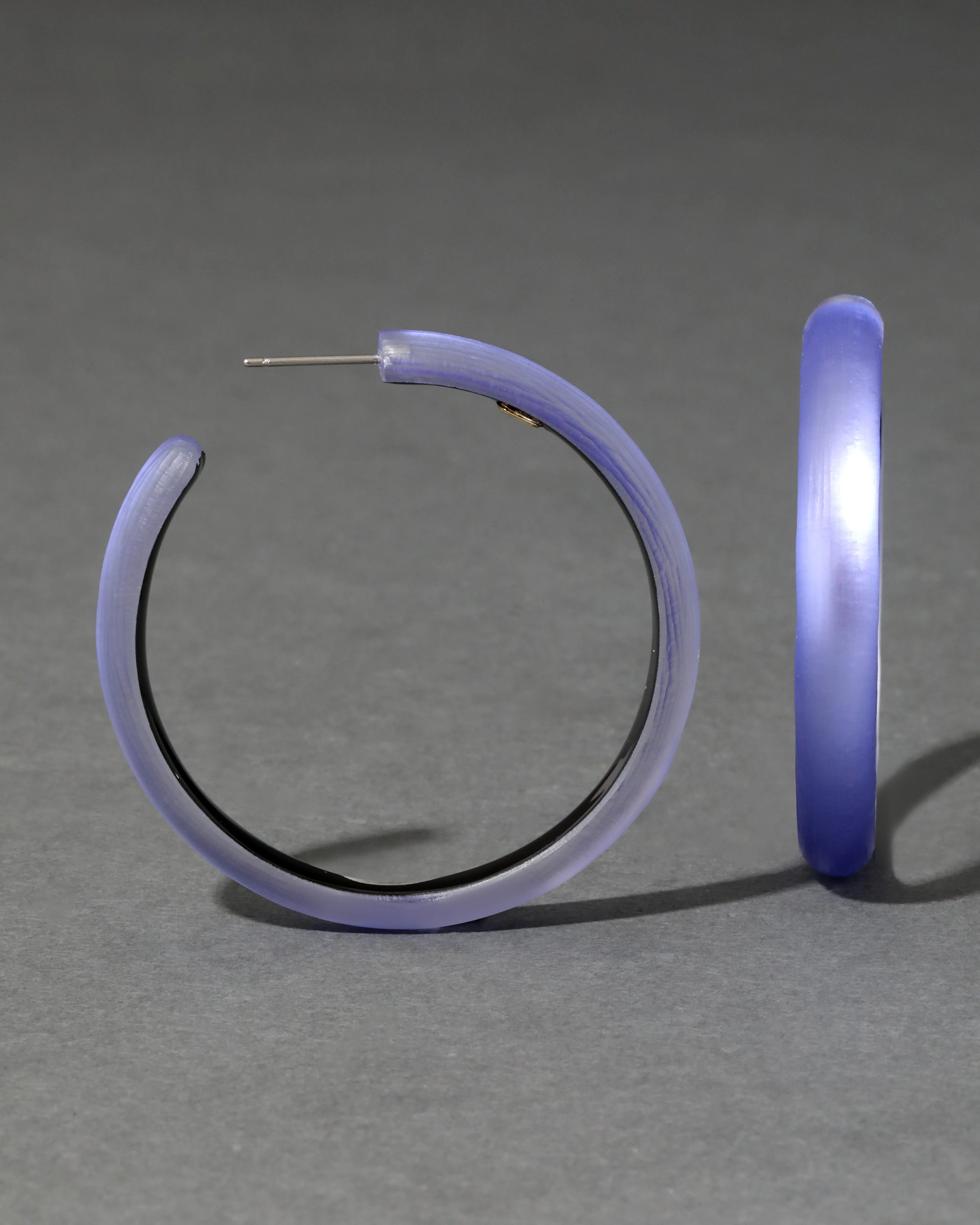 Lucite Hoop Earring- Electric Violet sold by Alexis Bittar product image thumbnail 3