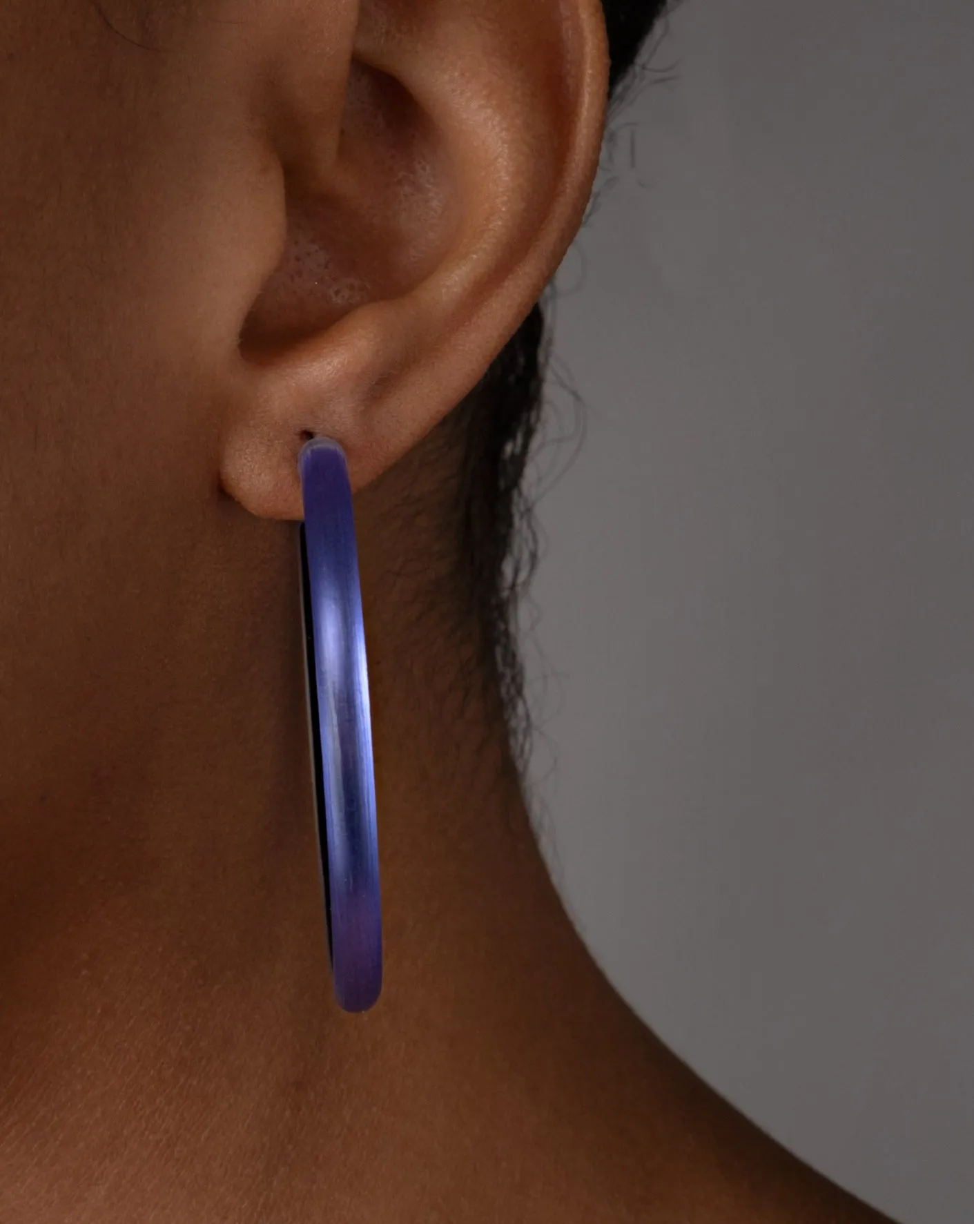 Skinny Lucite Hoop Earring- Electric Violet sold by Alexis Bittar product image thumbnail 2