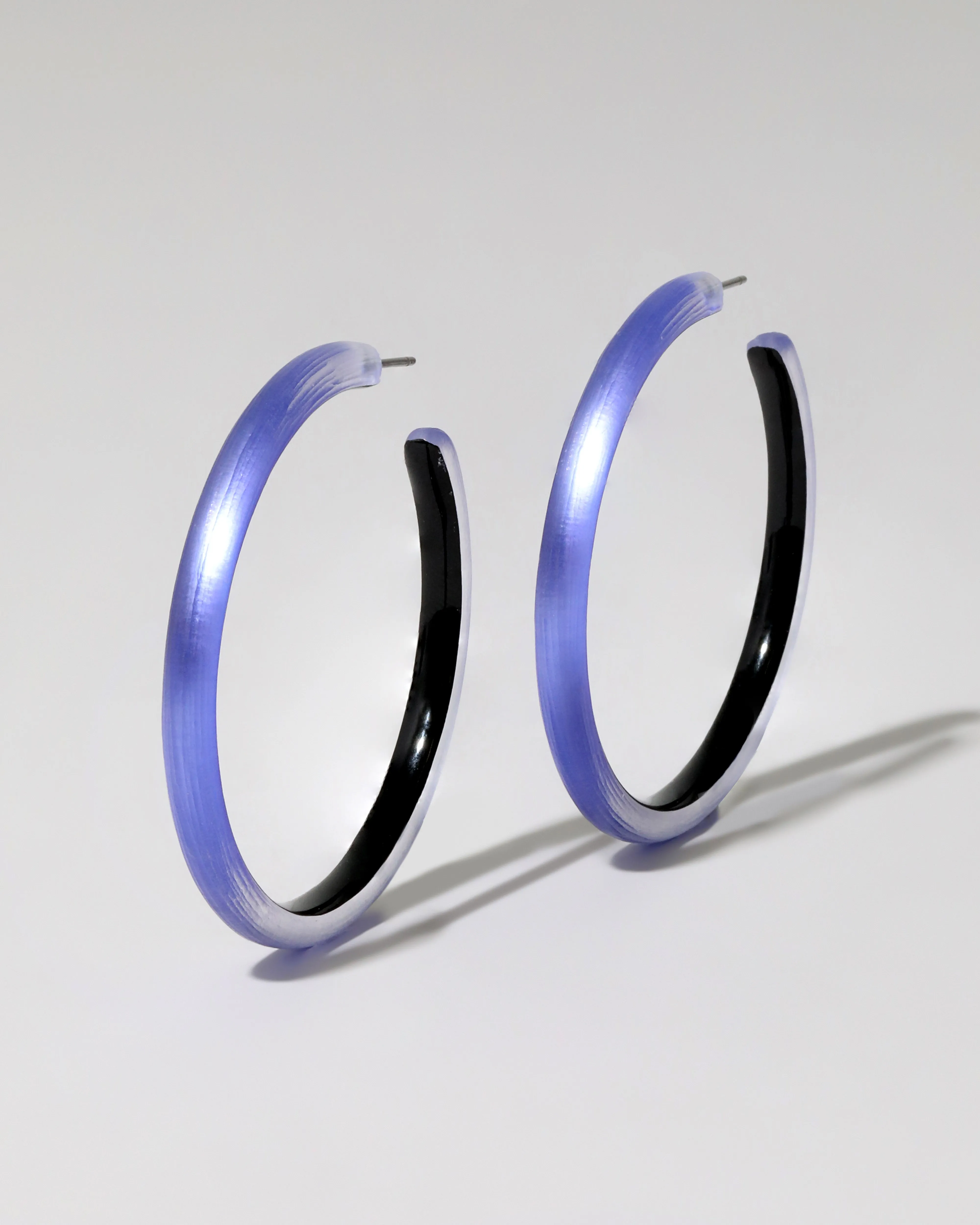 Skinny Lucite Hoop Earring- Electric Violet sold by Alexis Bittar