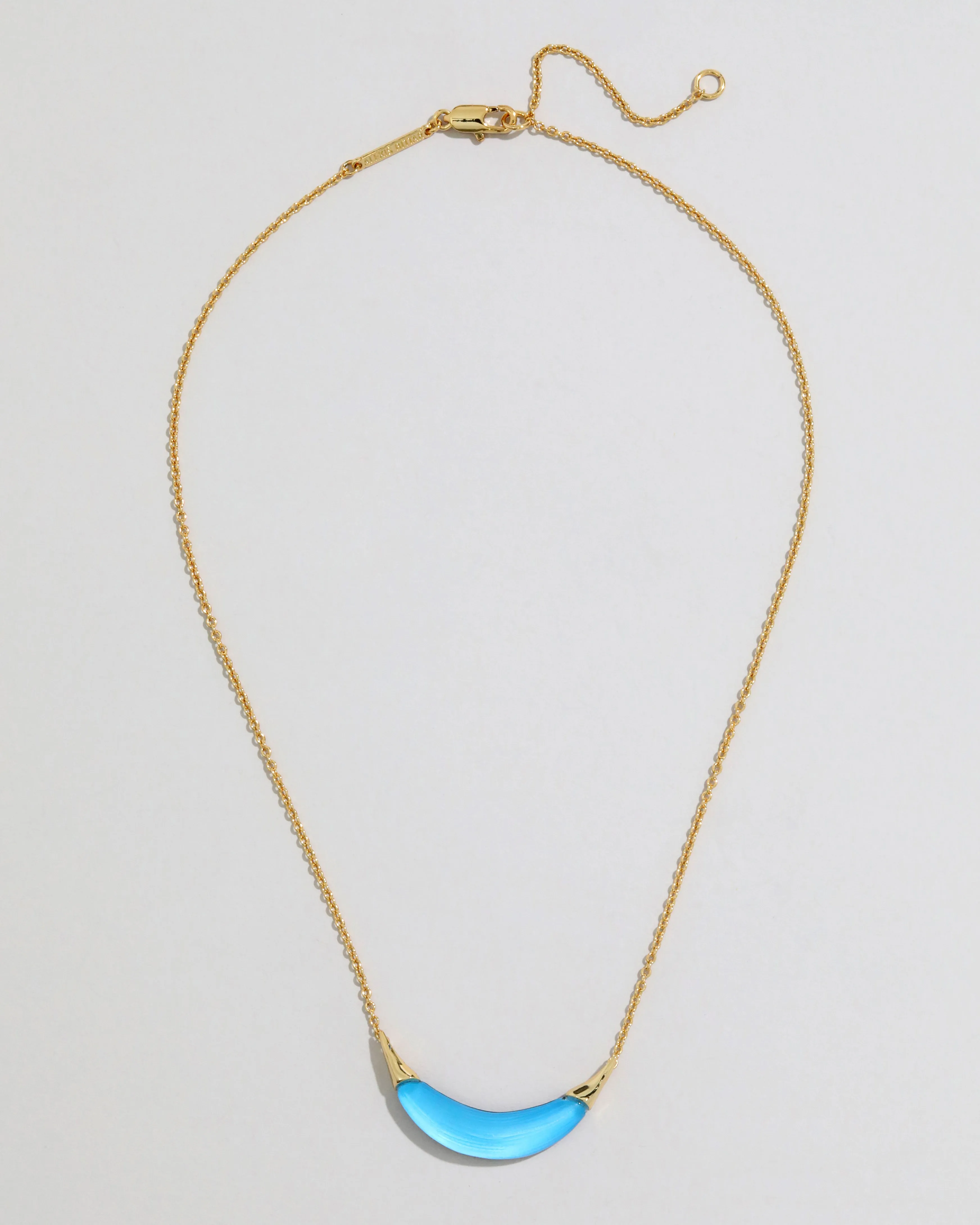 Gold Capped Crescent Lucite Necklace- Neon Blue sold by Alexis Bittar product image thumbnail 3