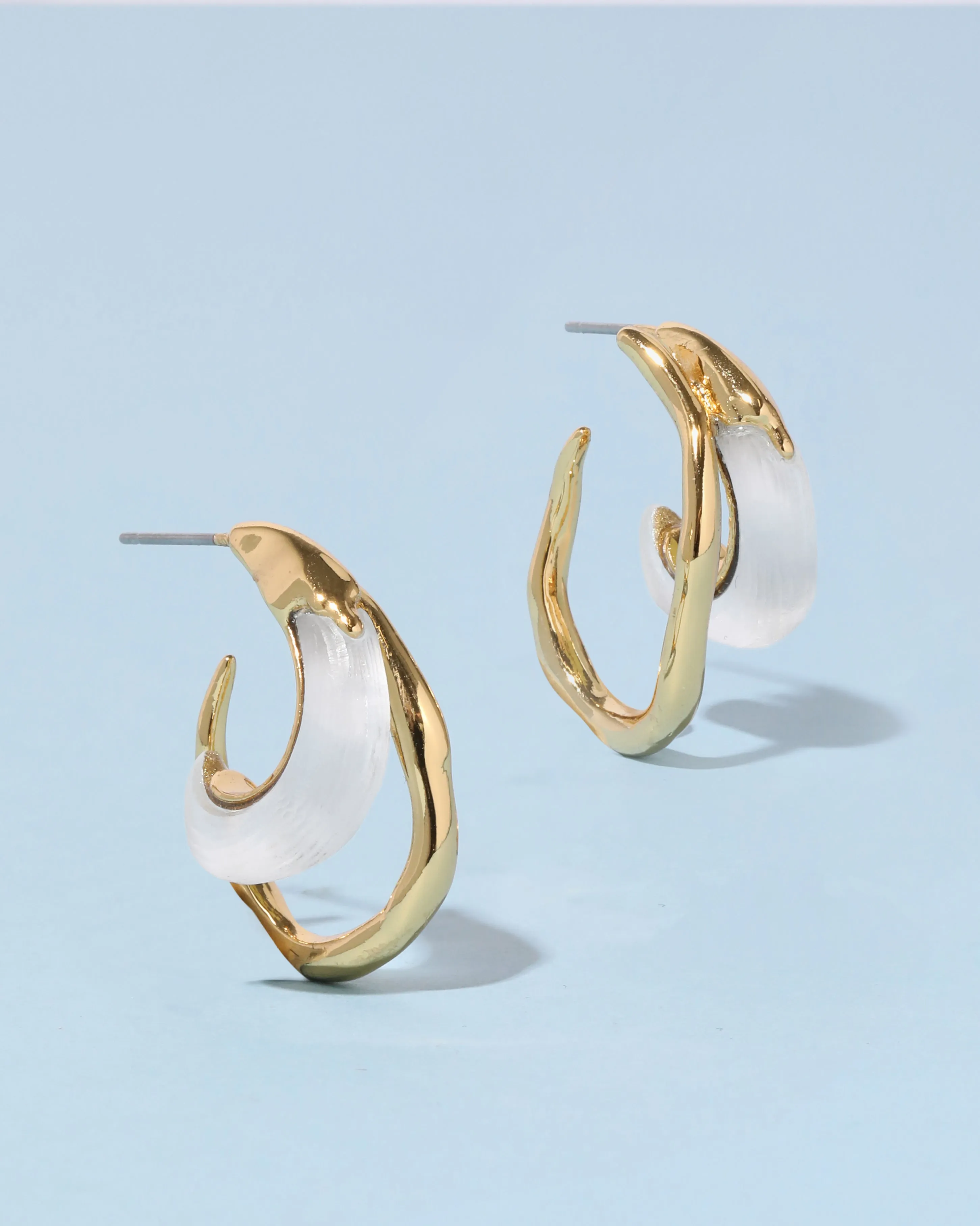 Lucite Molten Double Hoop Earring - Silver sold by Alexis Bittar product image thumbnail 4