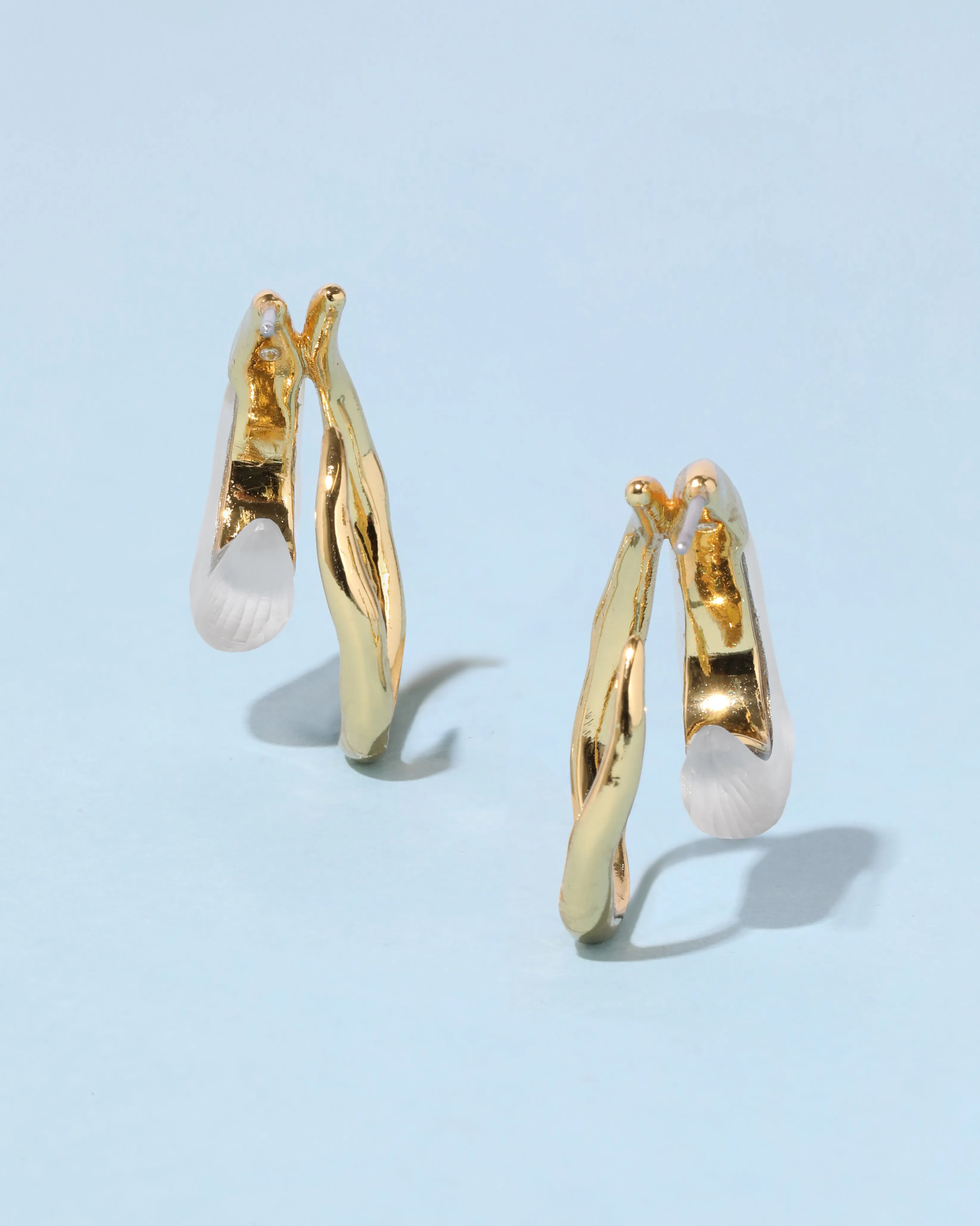 Lucite Molten Double Hoop Earring - Silver sold by Alexis Bittar product image thumbnail 5