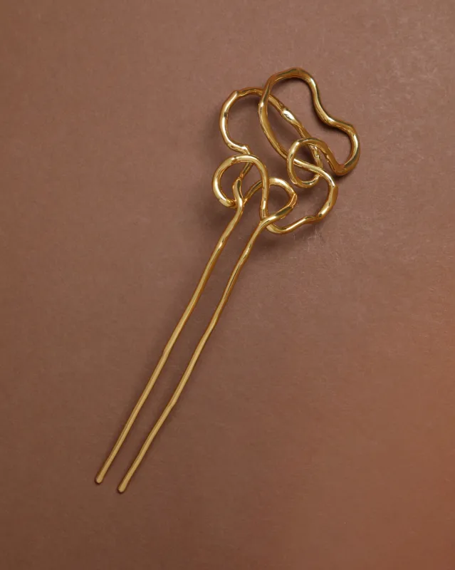 Twisted Gold Hair Fork made by Alexis Bittar