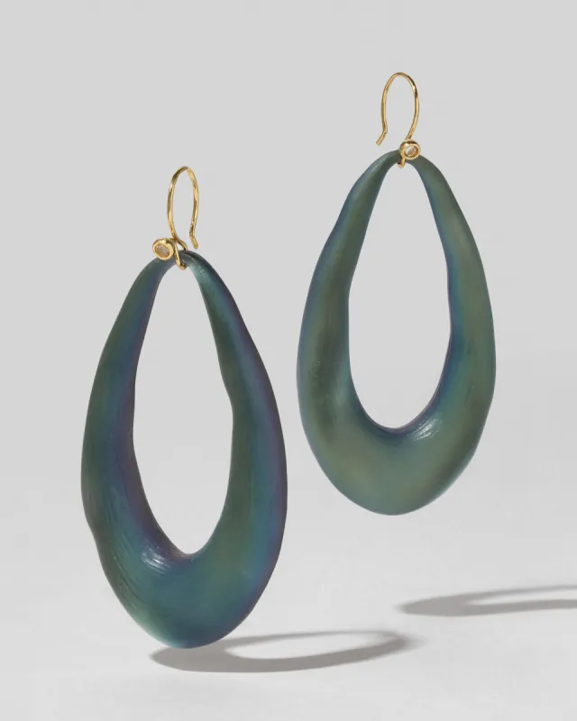 Lucite Link Wire Earring- Black Beetle sold by Alexis Bittar