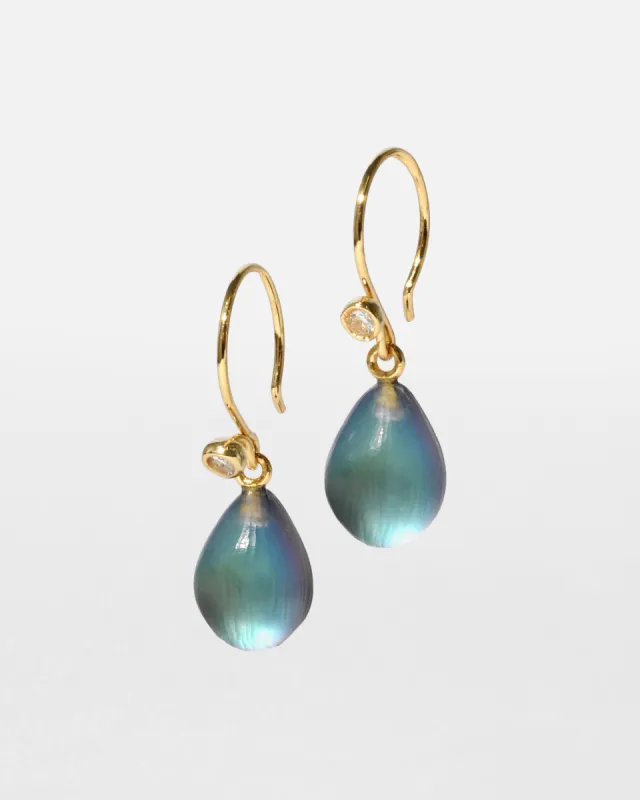 Lucite Teardrop Earring- Black Beetle sold by Alexis Bittar