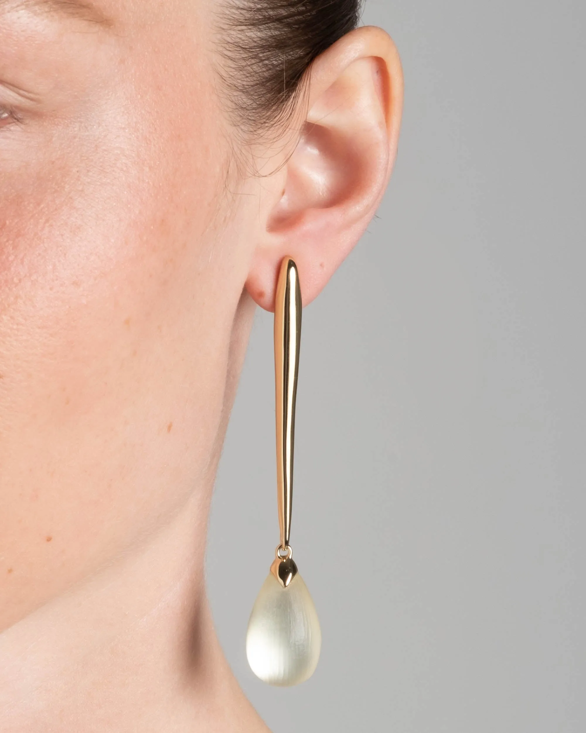 Molten Gold Elongated Lucite Drop Earring- Cream sold by Alexis Bittar product image thumbnail 2