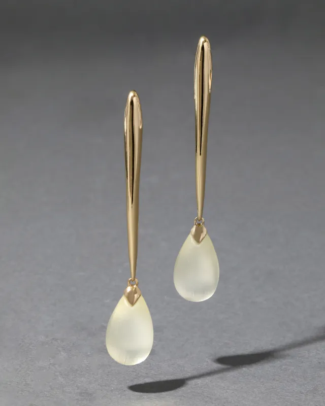 Molten Gold Elongated Lucite Drop Earring- Cream sold by Alexis Bittar