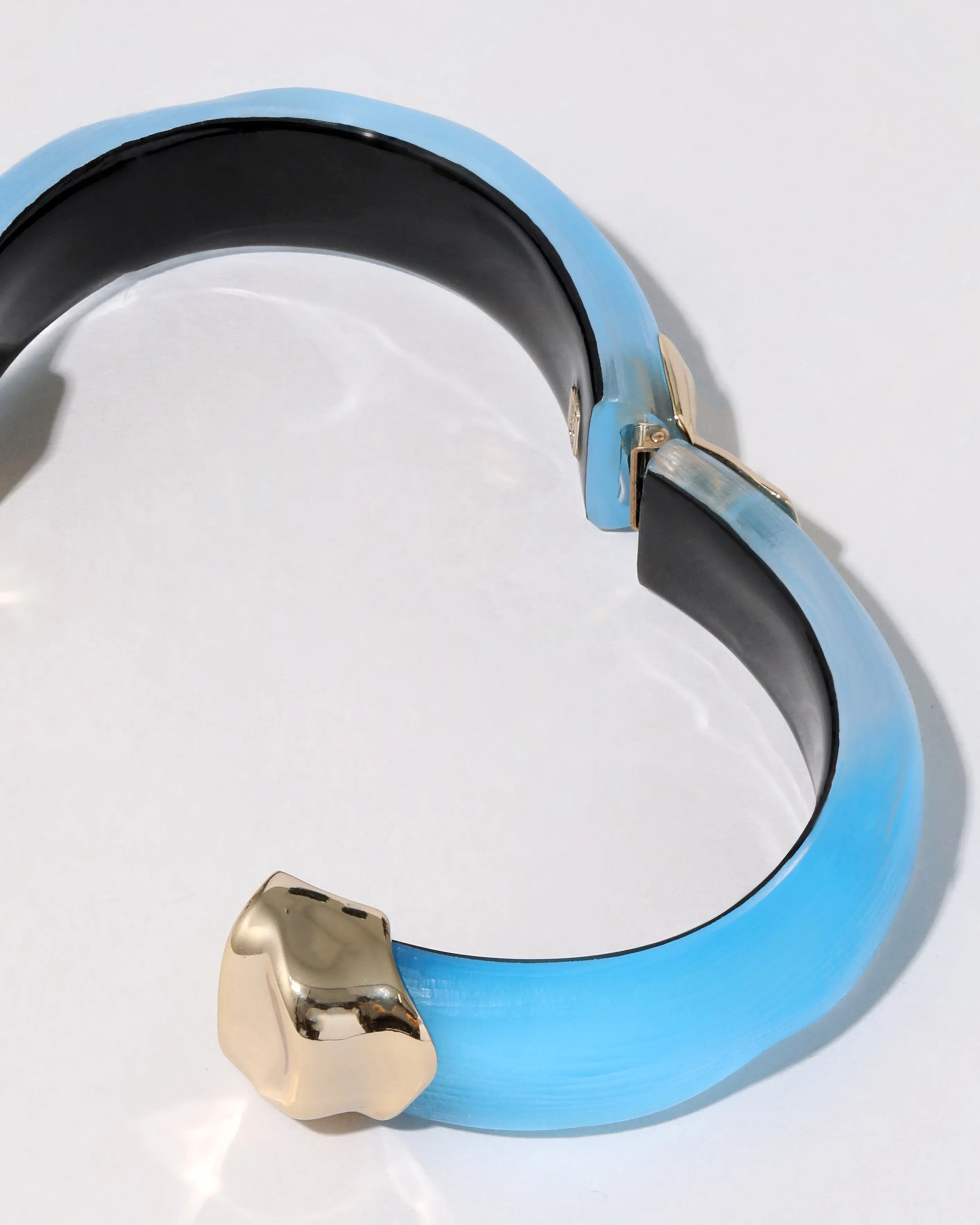 Molten Gold Lucite Hinge Bracelet- Neon Blue sold by Alexis Bittar product image thumbnail 3