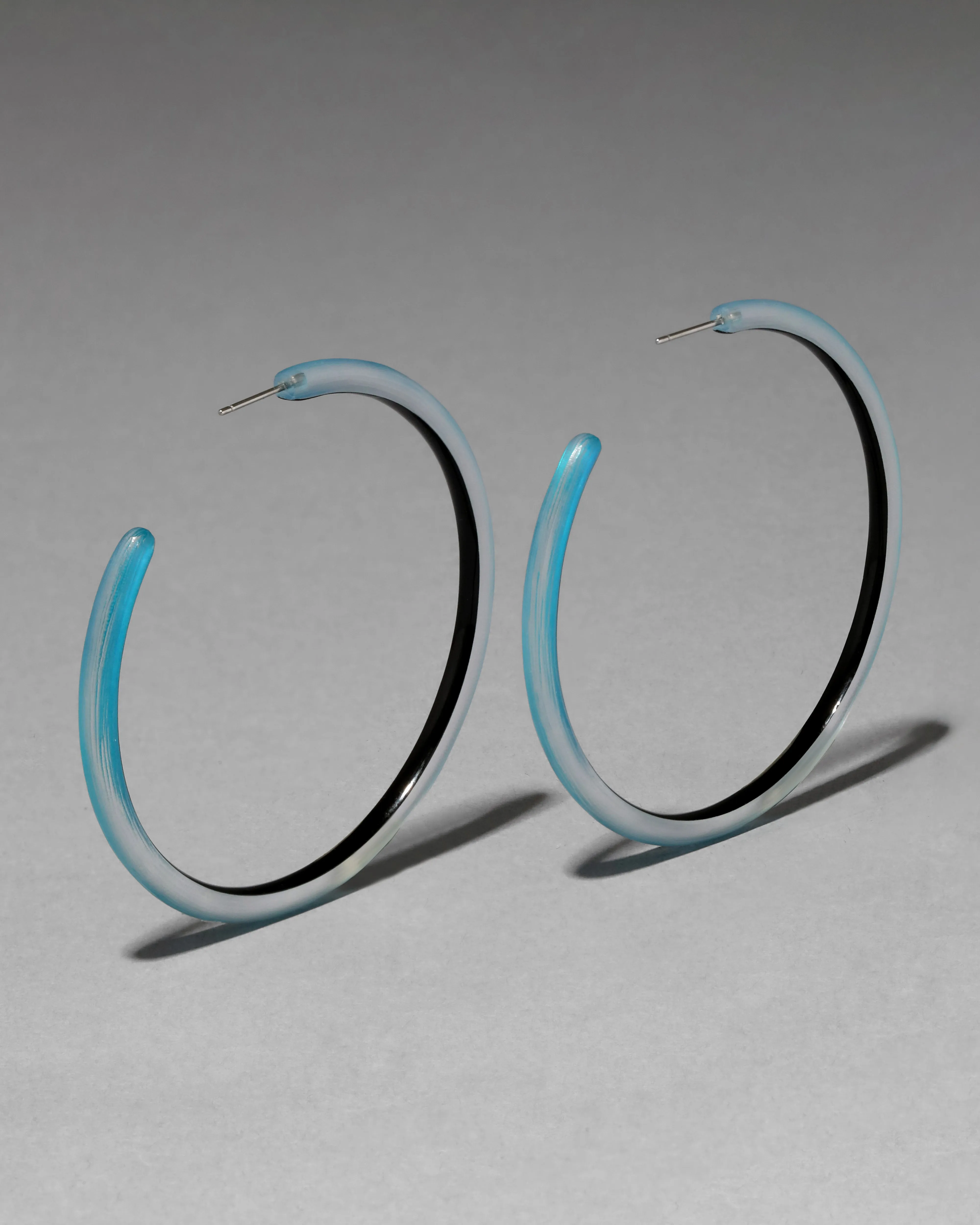 Large Skinny Lucite Hoop Earring- Mediterranean Blue sold by Alexis Bittar product image thumbnail 4