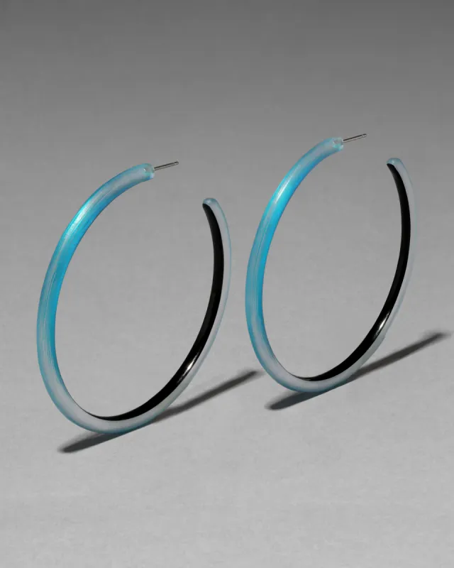 Large Skinny Lucite Hoop Earring- Mediterranean Blue sold by Alexis Bittar