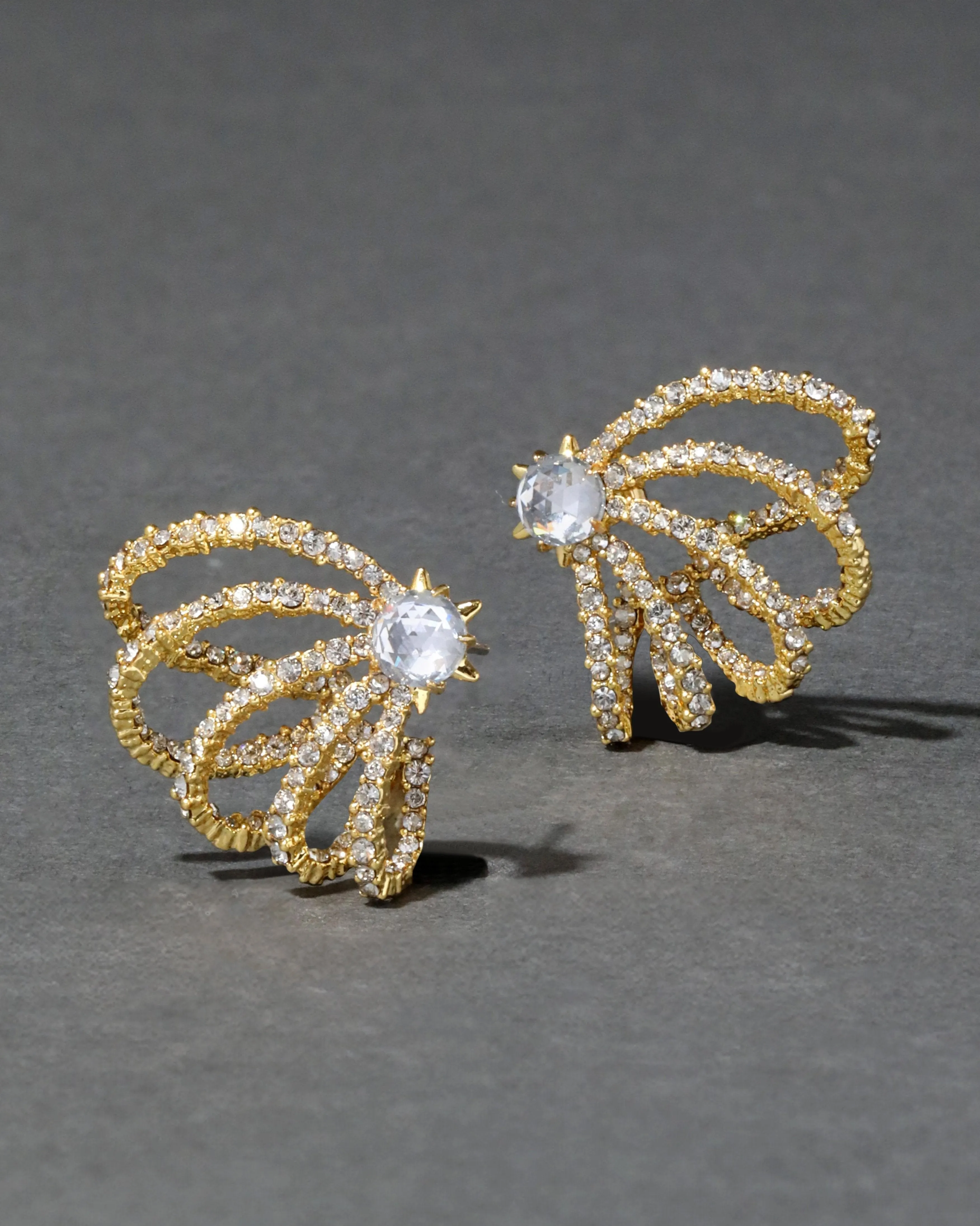 Gold Crystal Pave Lace Post Earring sold by Alexis Bittar