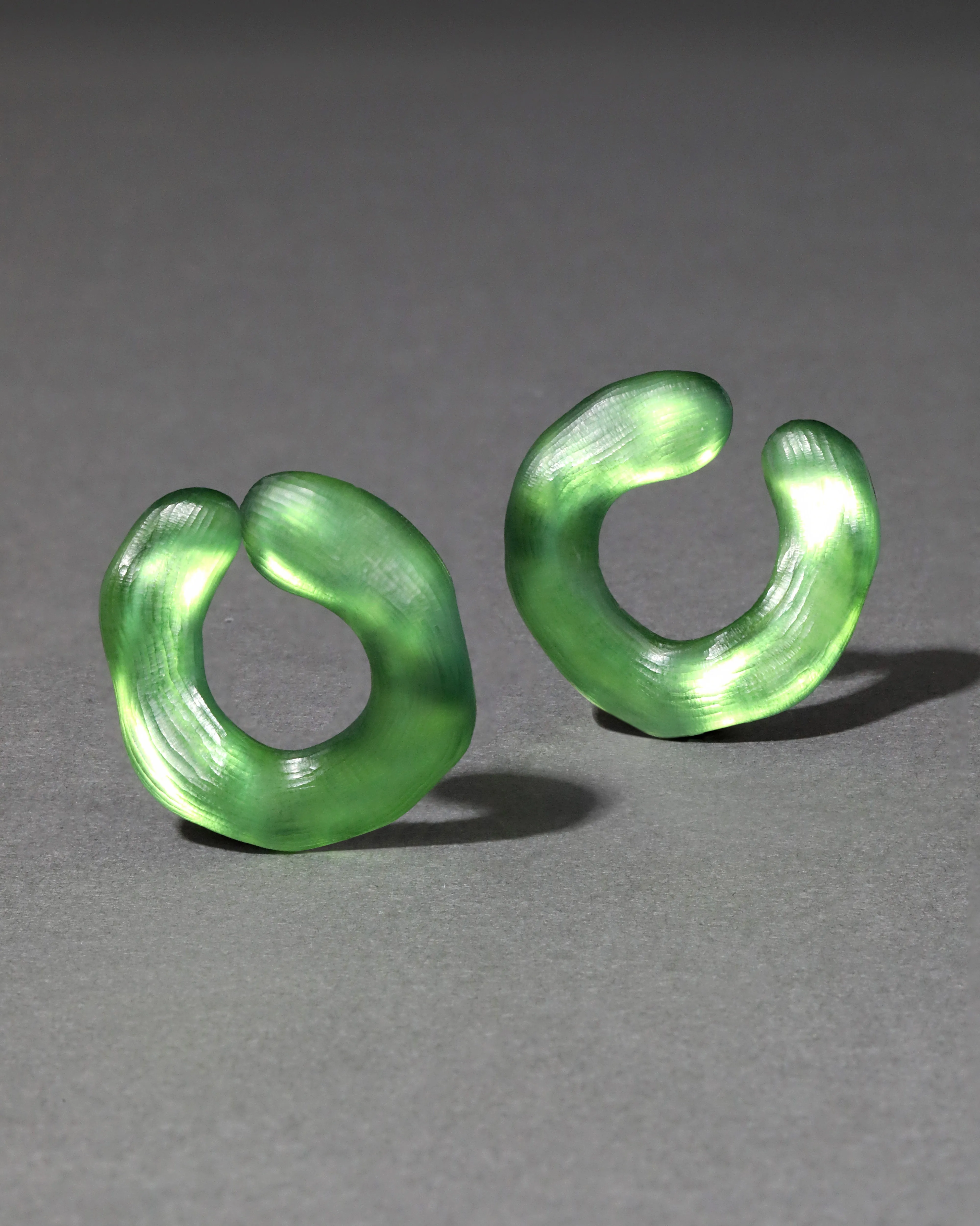 Lucite Large Front Facing Hoop Earring- Moss Green sold by Alexis Bittar