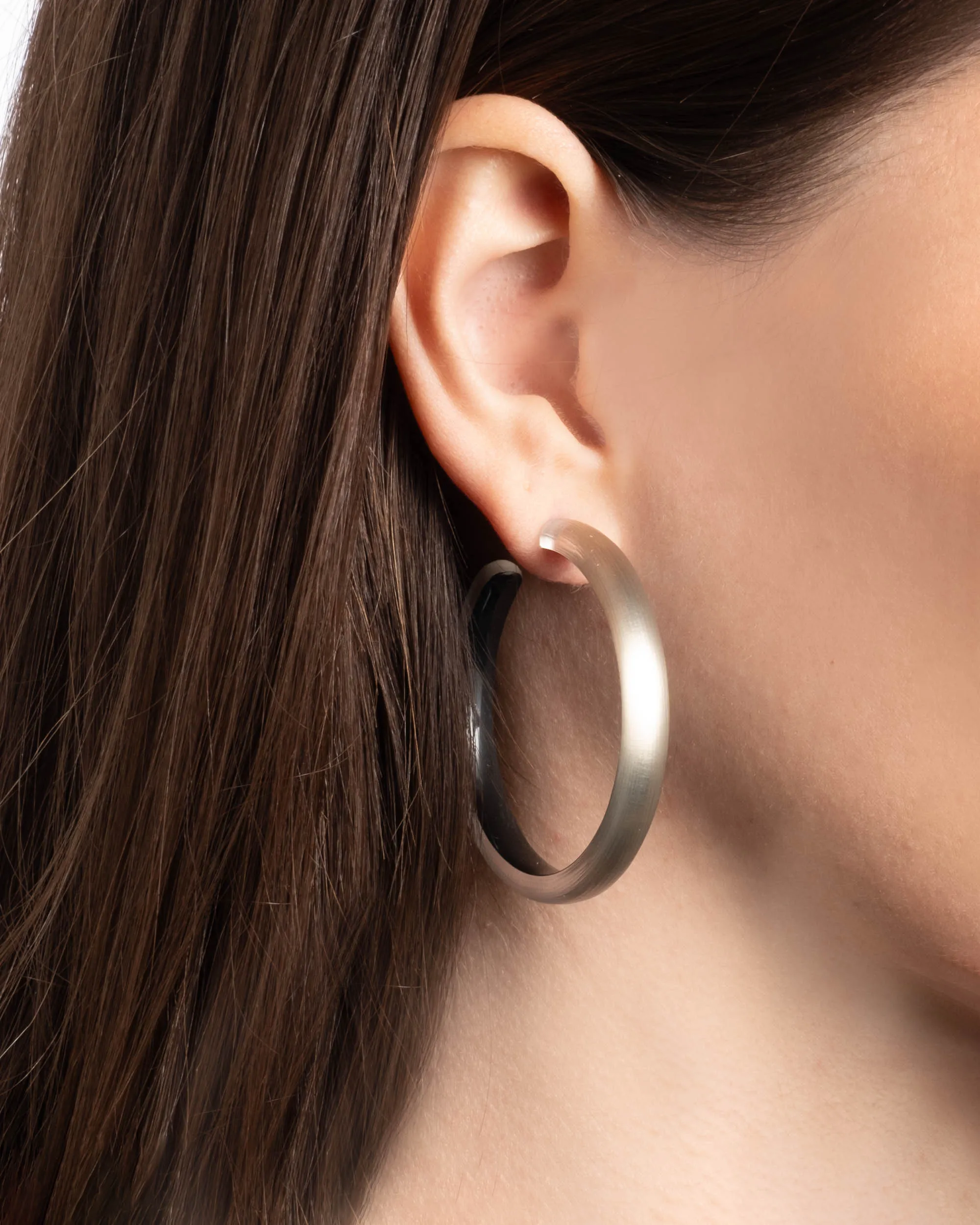 Skinny Lucite Hoop Earring- Warm Grey sold by Alexis Bittar product image thumbnail 4