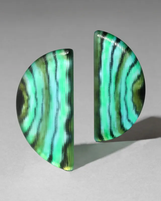 Large Malachite Lucite Earring sold by Alexis Bittar