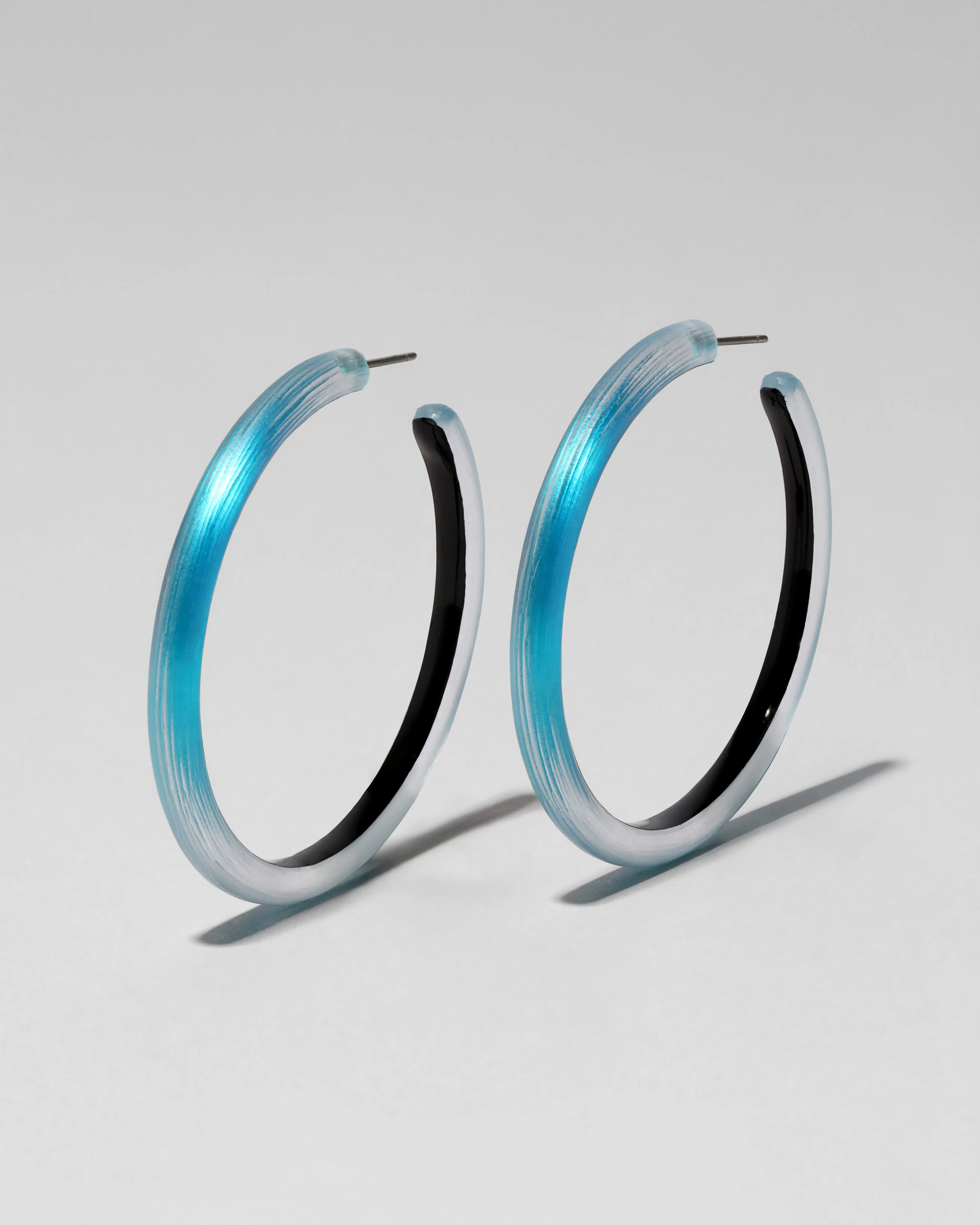 Skinny Lucite Hoop Earring- Mediterranean Blue sold by Alexis Bittar