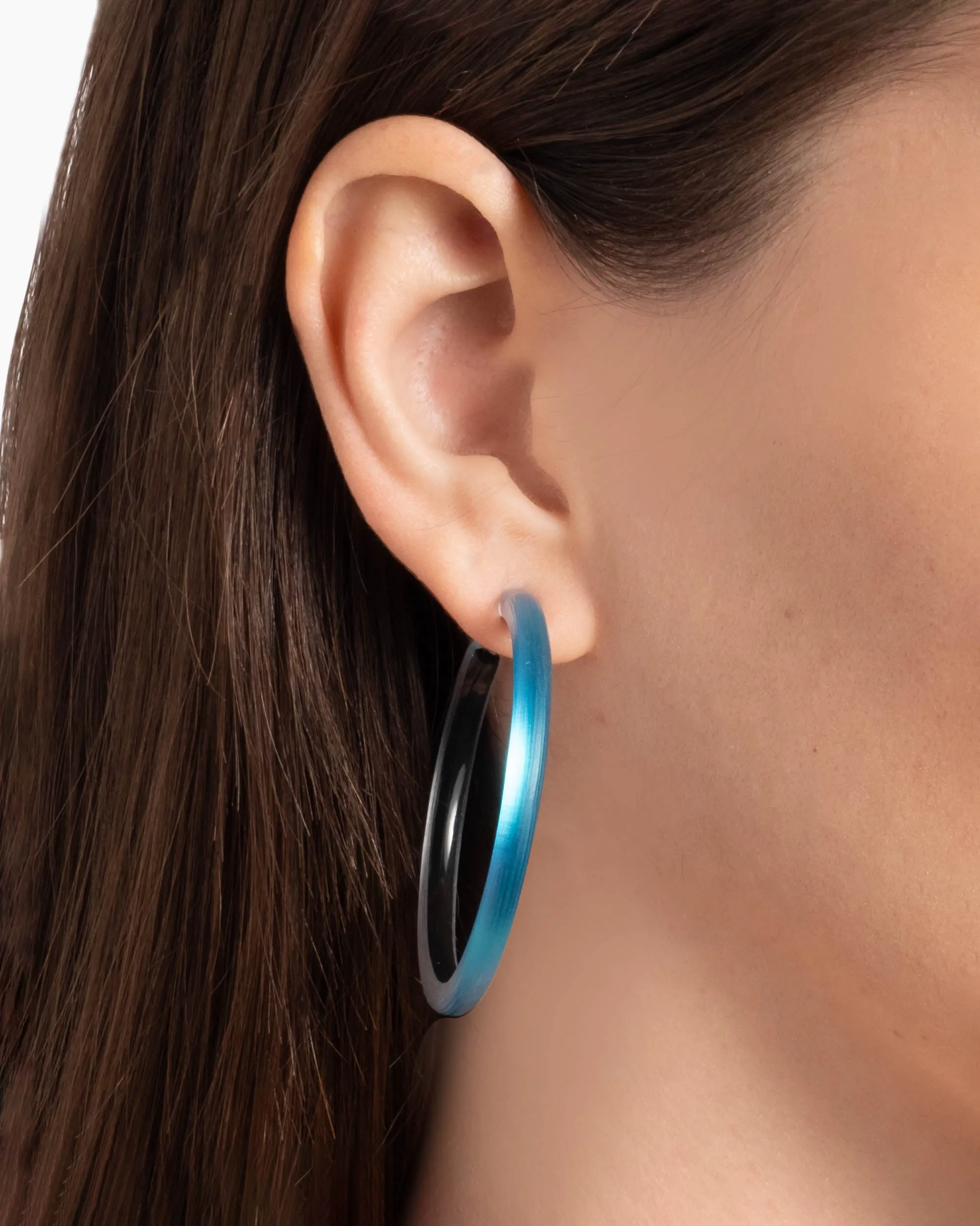 Skinny Lucite Hoop Earring- Mediterranean Blue sold by Alexis Bittar product image thumbnail 2