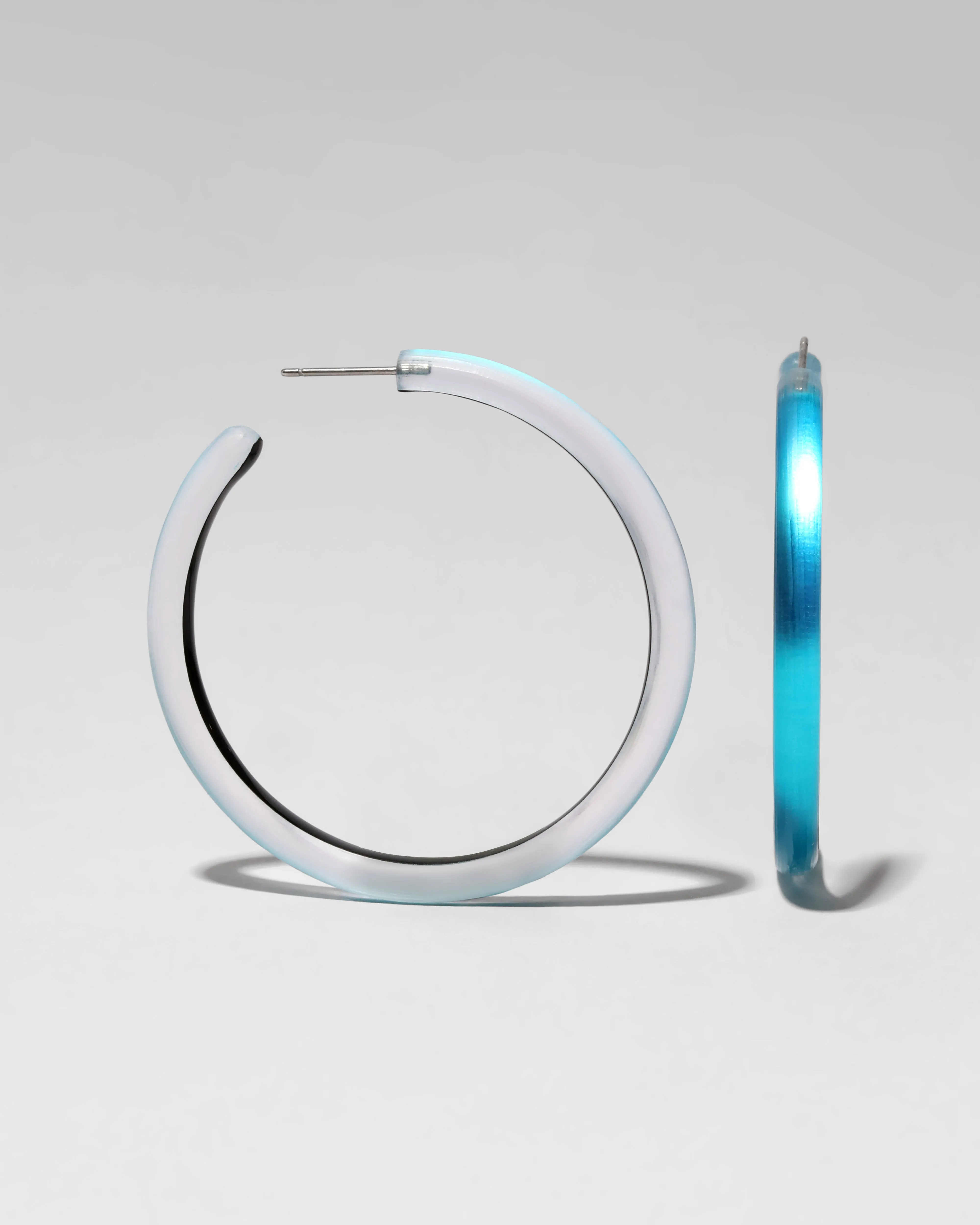 Skinny Lucite Hoop Earring- Mediterranean Blue sold by Alexis Bittar product image thumbnail 3