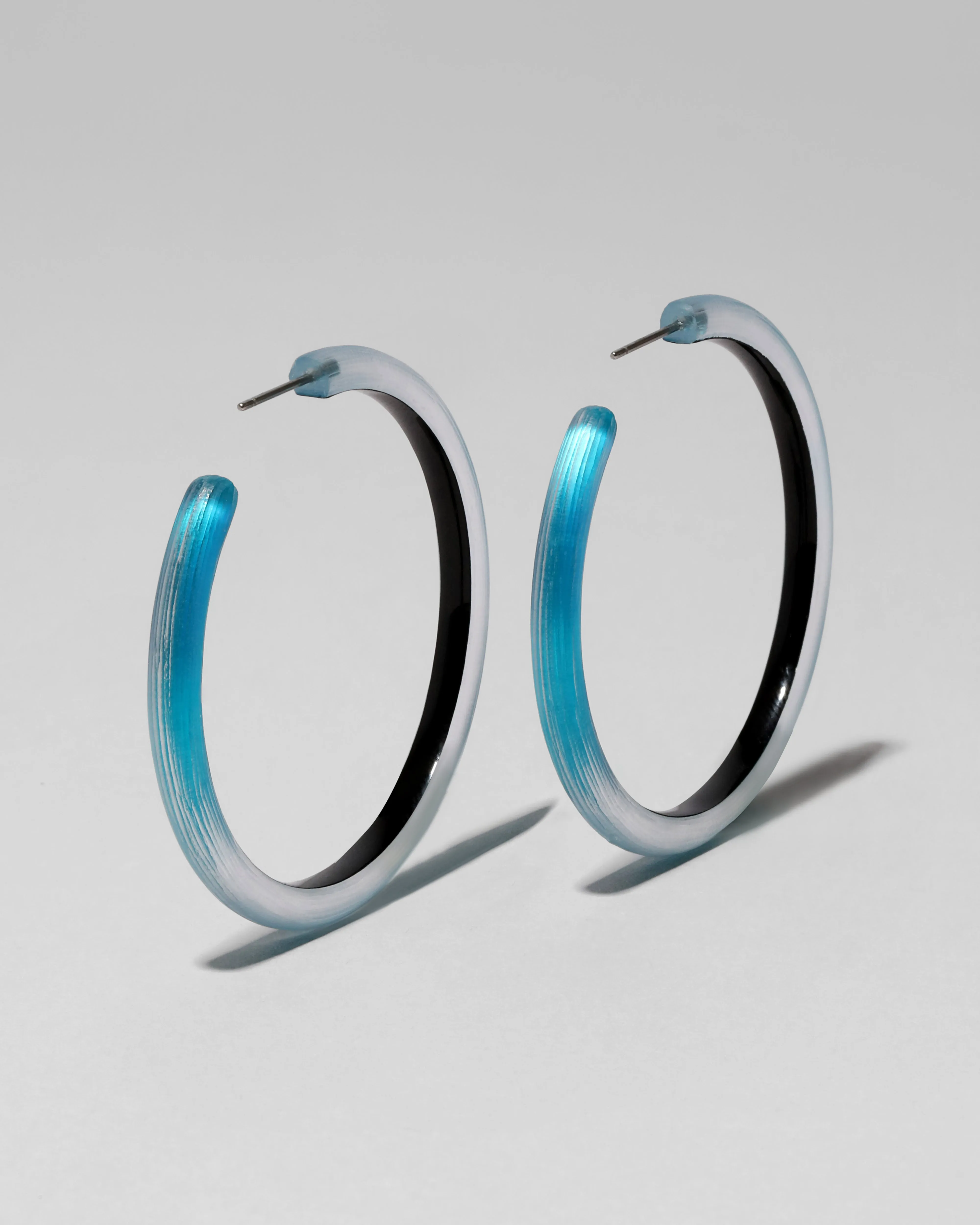 Skinny Lucite Hoop Earring- Mediterranean Blue sold by Alexis Bittar product image thumbnail 4