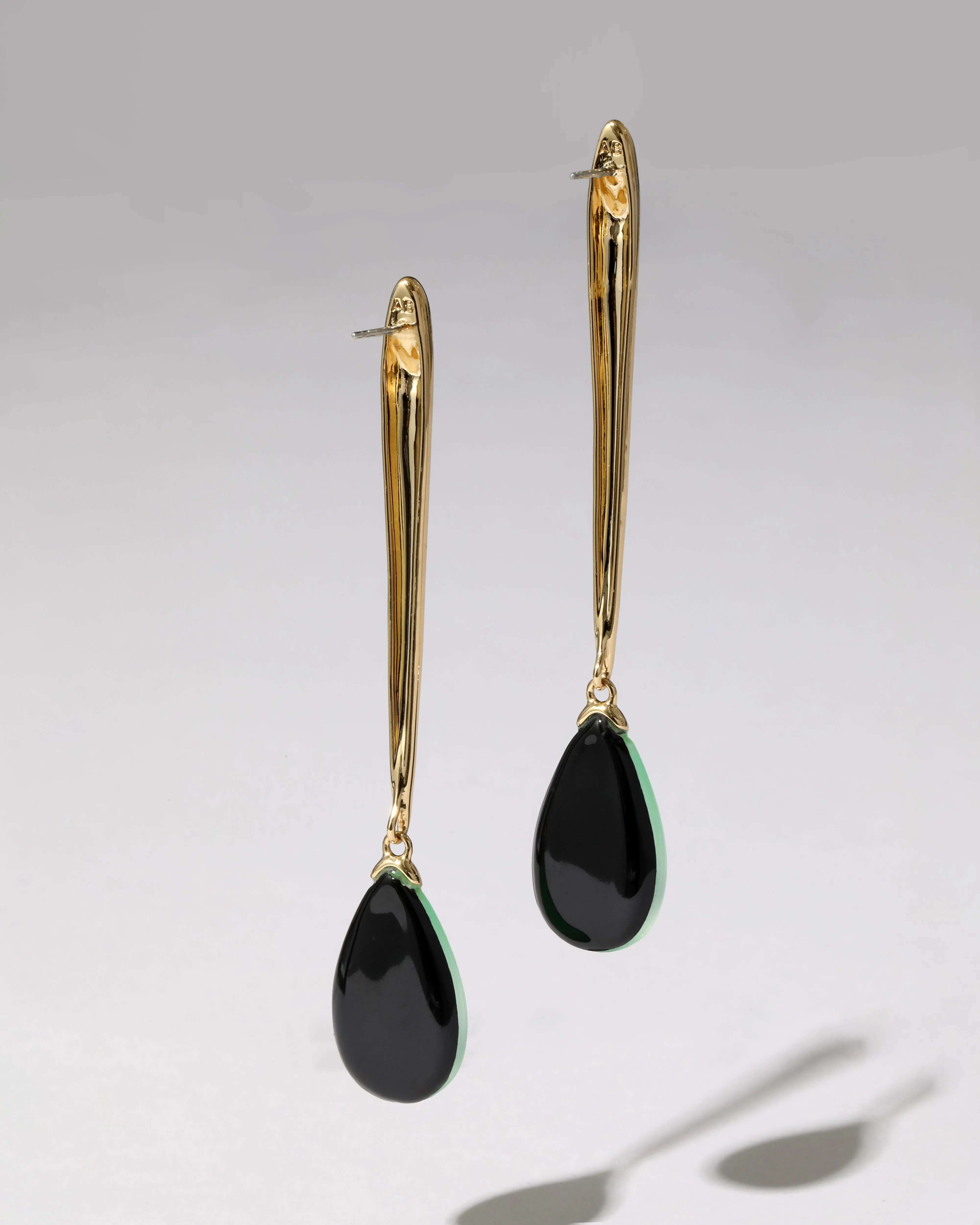 Molten Gold Elongated Lucite Drop Earring- Lime sold by Alexis Bittar product image thumbnail 3
