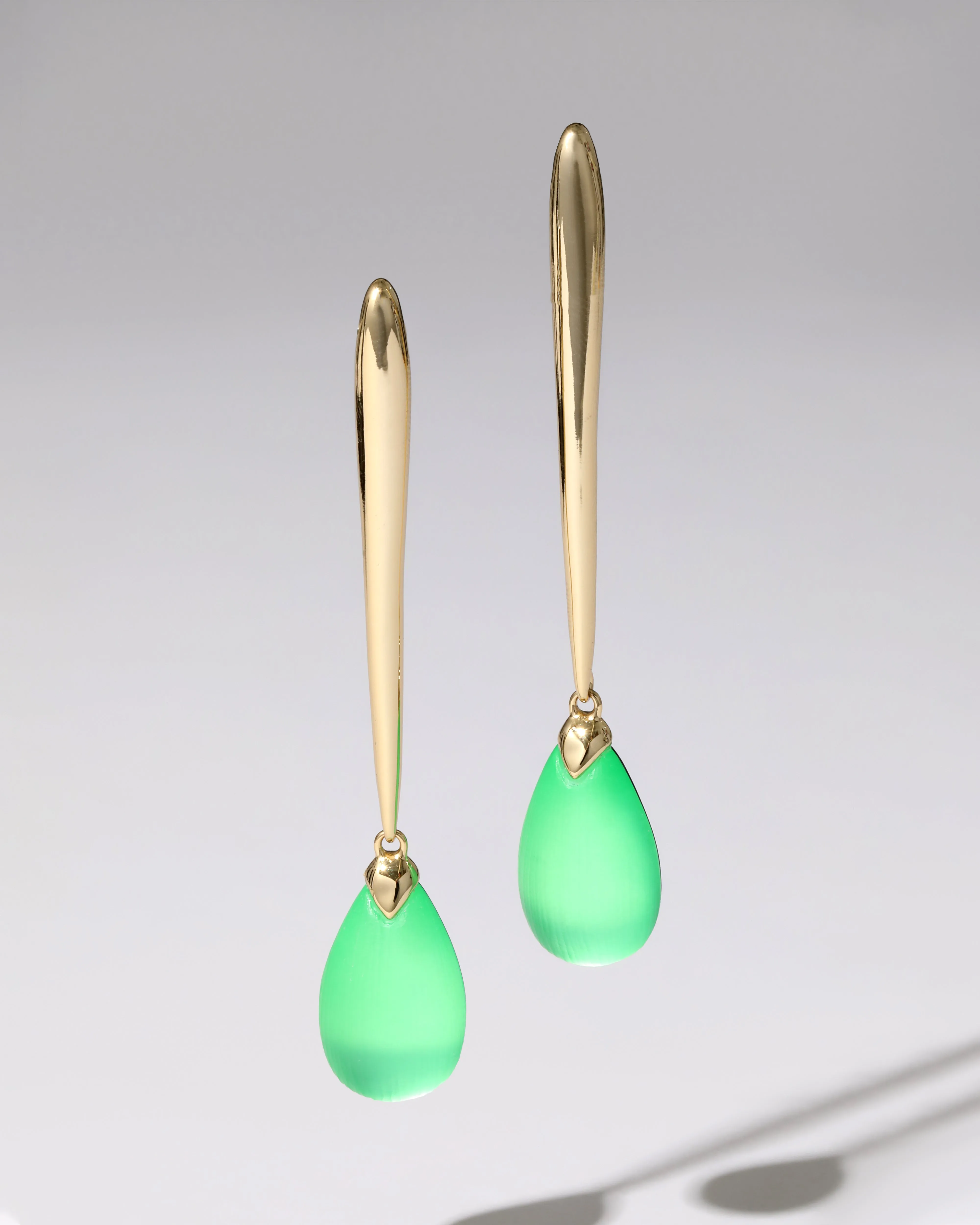 Molten Gold Elongated Lucite Drop Earring- Lime sold by Alexis Bittar