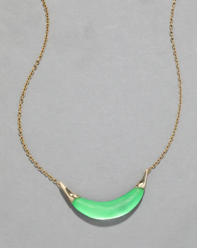 Gold Capped Crescent Lucite Necklace- Lime sold by Alexis Bittar