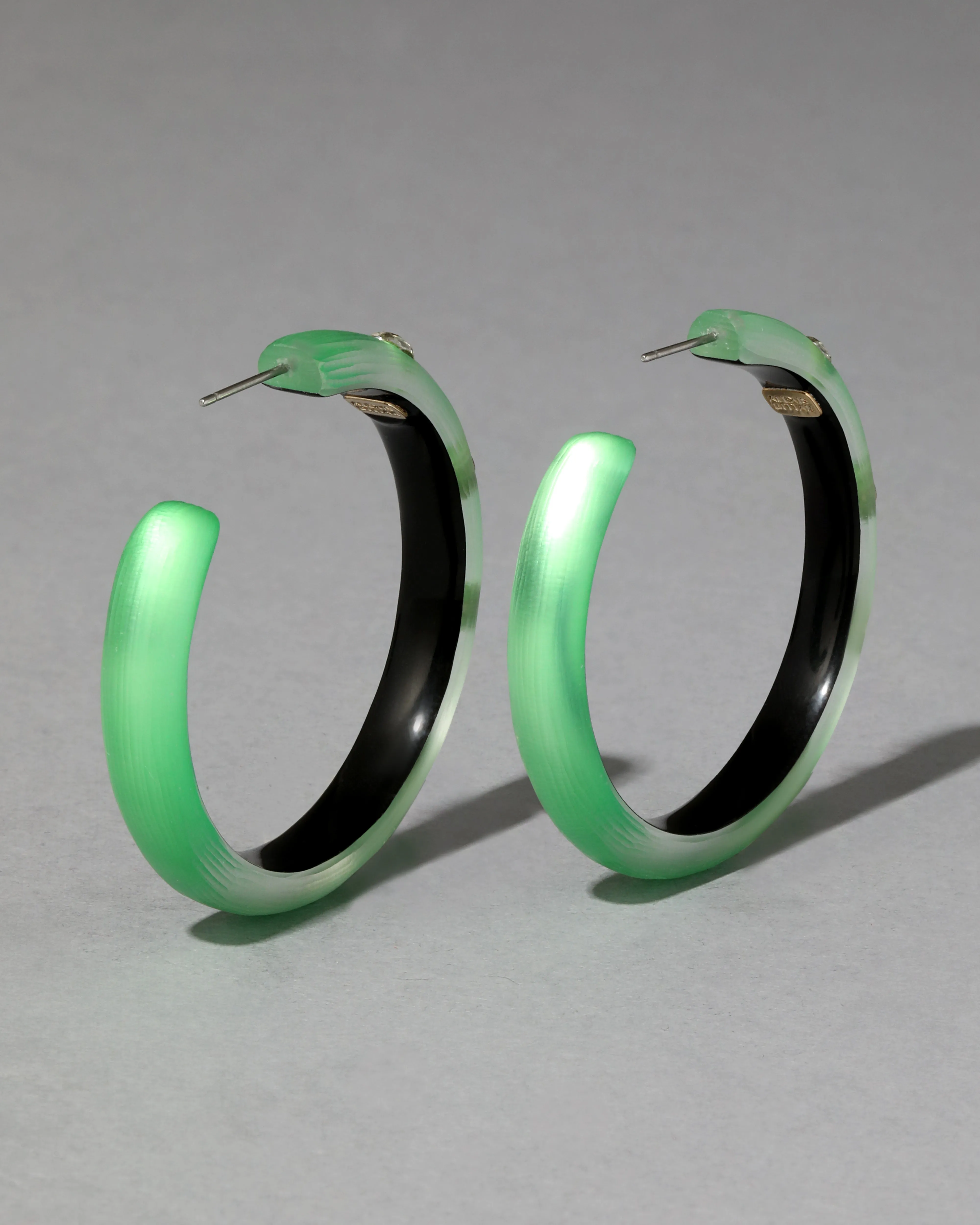 Crystal Studded Lucite Hoop Earring- Lime sold by Alexis Bittar product image thumbnail 3