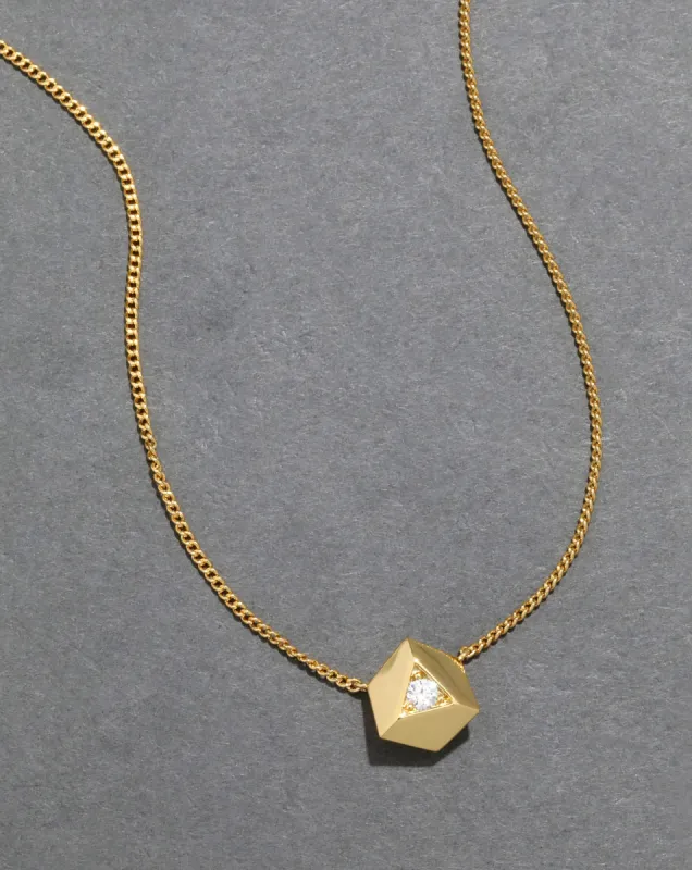 Geometric Gold Crystal Pendant Necklace sold by Alexis Bittar