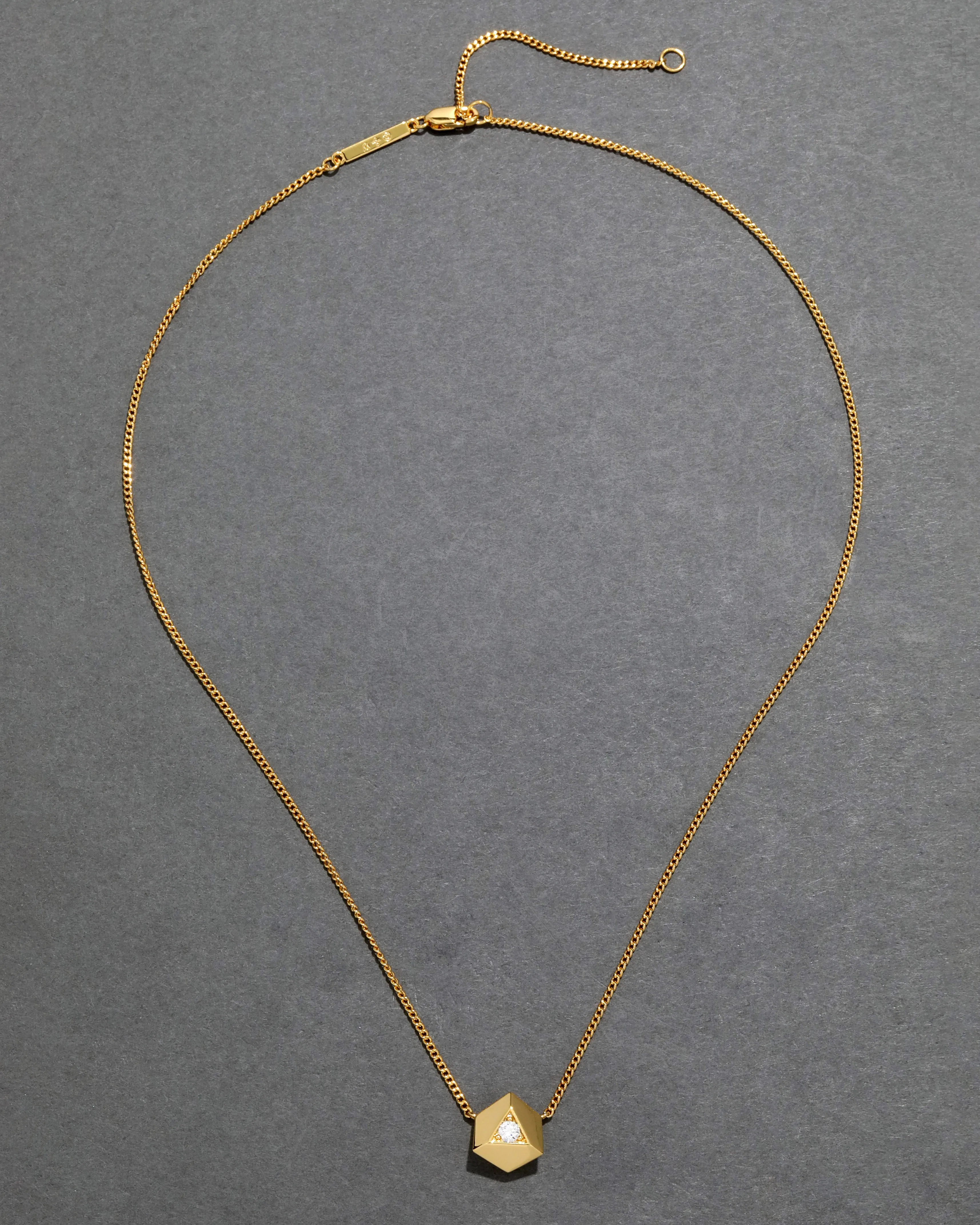 Geometric Gold Crystal Pendant Necklace sold by Alexis Bittar product image thumbnail 3
