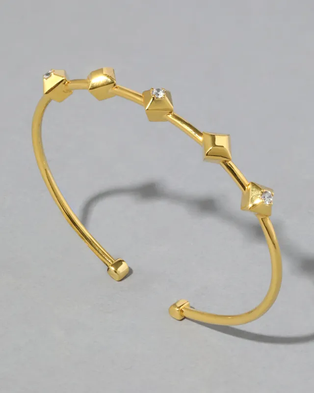 Geometric Stationed Crystal Flex Cuff Bracelet sold by Alexis Bittar