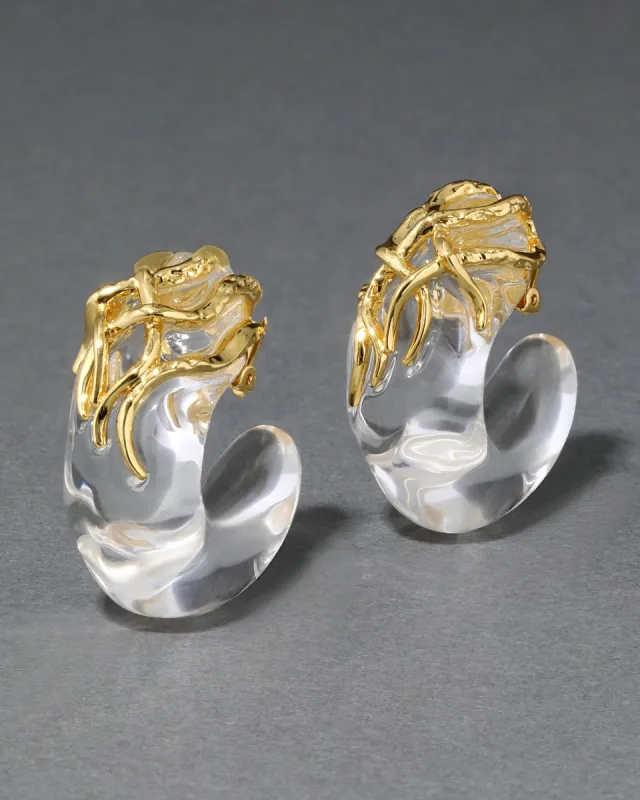 Liquid Vine Lucite Clip Hoop Earring sold by Alexis Bittar